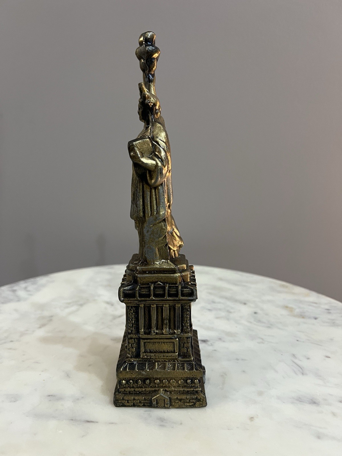 Statue of Liberty Bronze Monument Figurine 9.25″H Observation Area Pedestal Base
