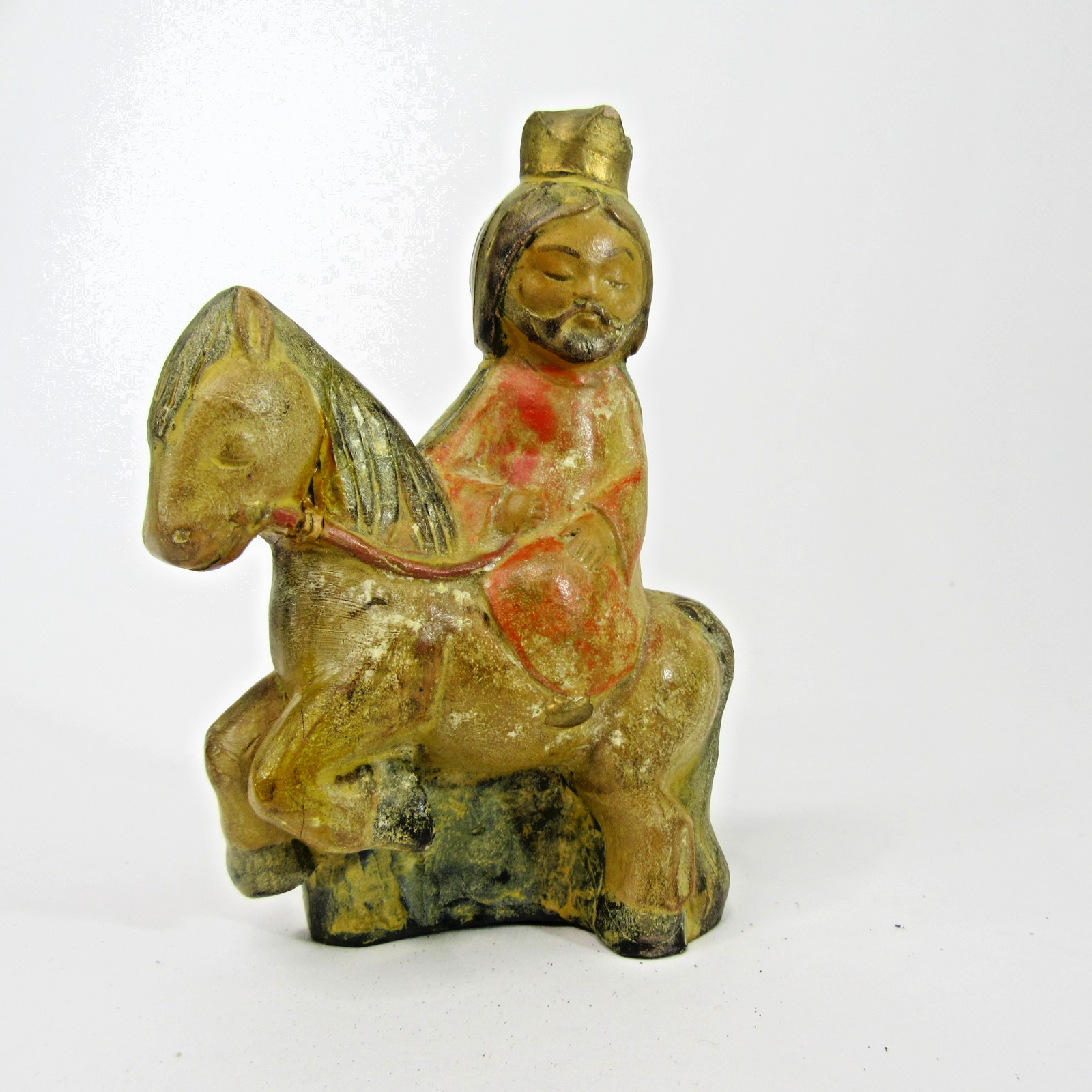 vtg handmade Rogerio Spain Three Wise Men figures Xmas pottery clay 4″ nativity