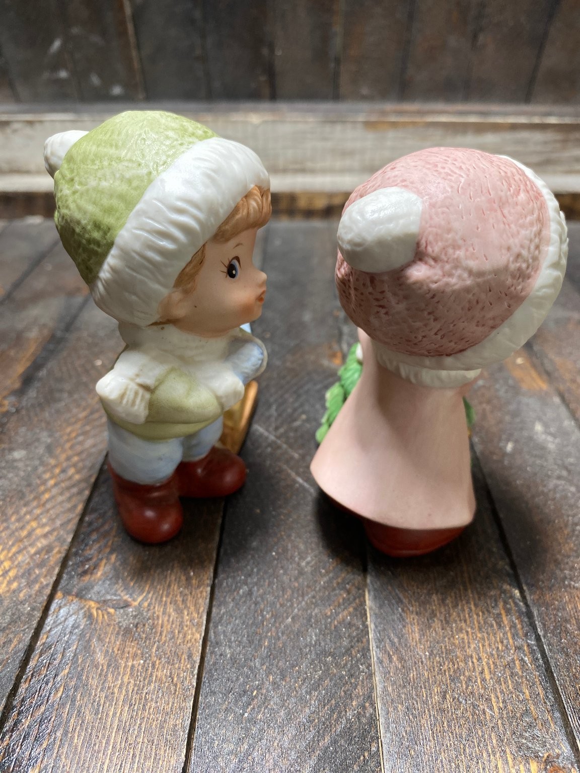 Vintage Homco Christmas Figurine Lot of 2 Ceramic Children Holiday Decor #5556