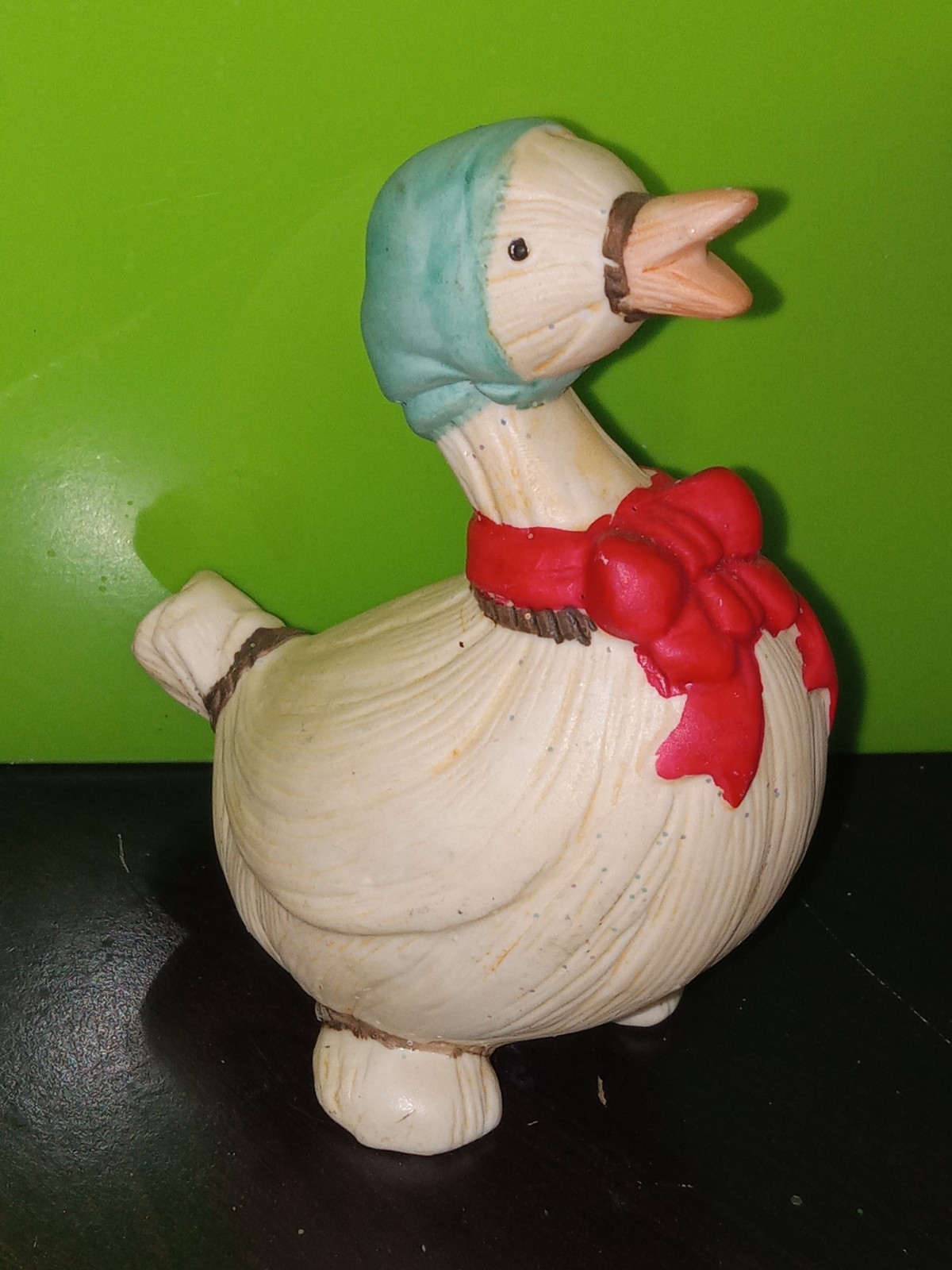 Rare Vintage Ceramic Mother Goose Flambro Figurine Farmhouse Rustic Country