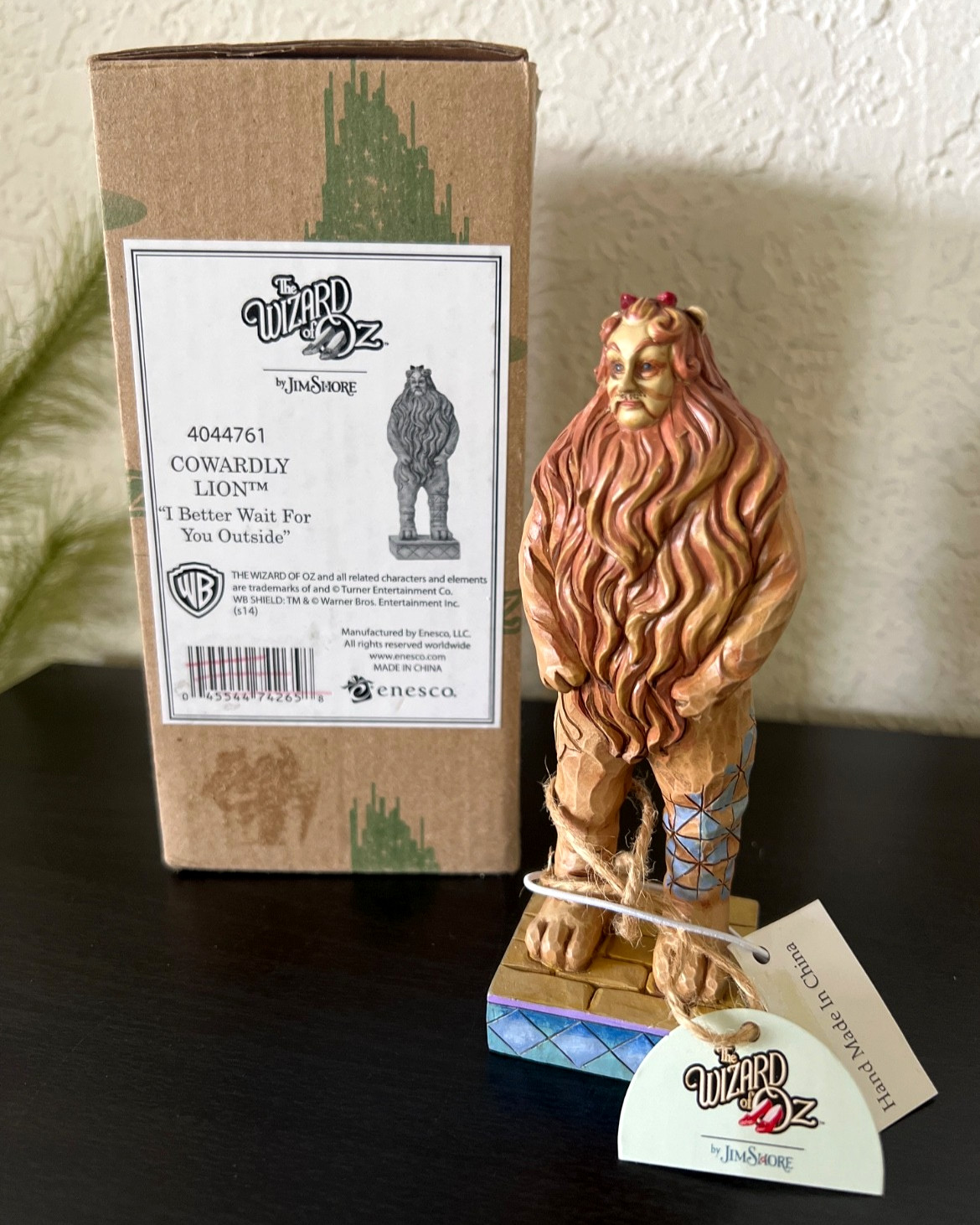 Jim Shore Wizard of OZ Cowardly Lion BETTER WAIT FOU YOU OUTSIDE 4044761 NEW+BOX