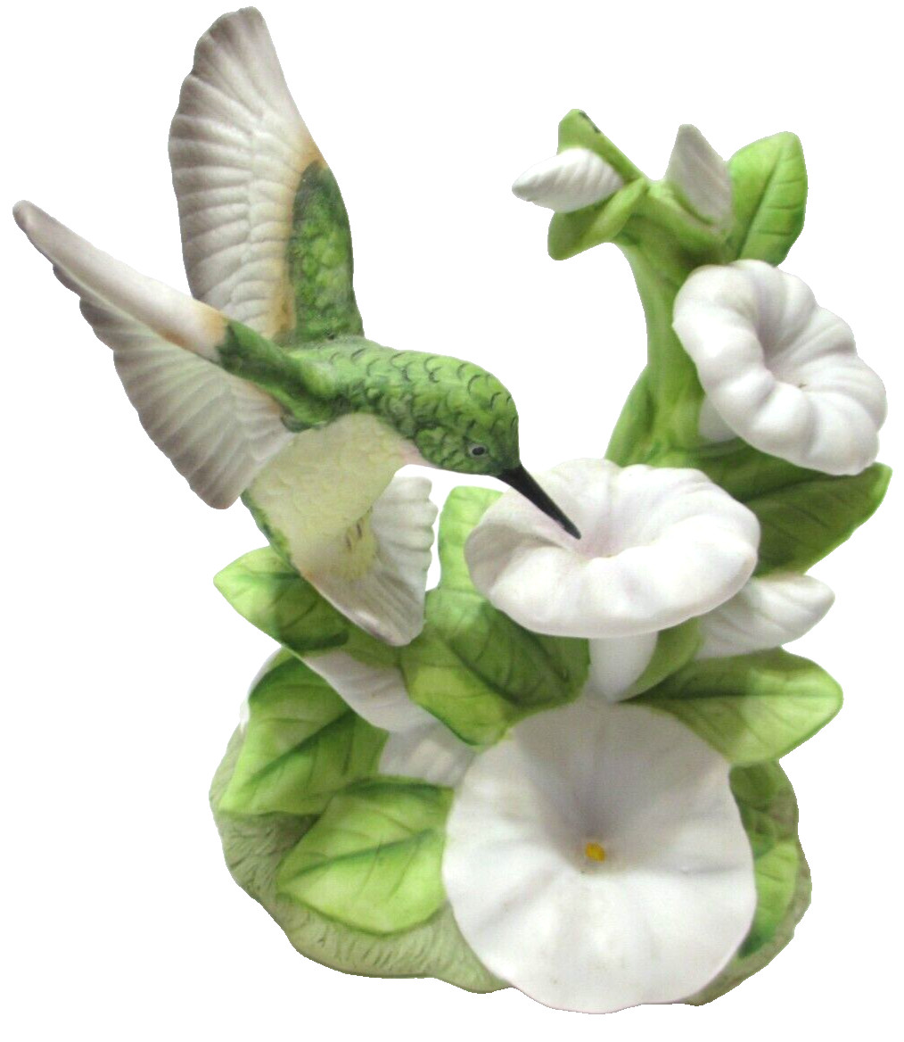 Vintage Enesco Hummingbird Bird Figurine Porcelain 1986 Hand-Painted 4 3/4″ T