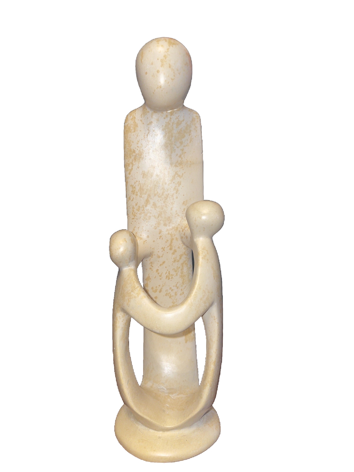 Mother Father Single Parent and Children Hugging Soapstone Marble Sculpture