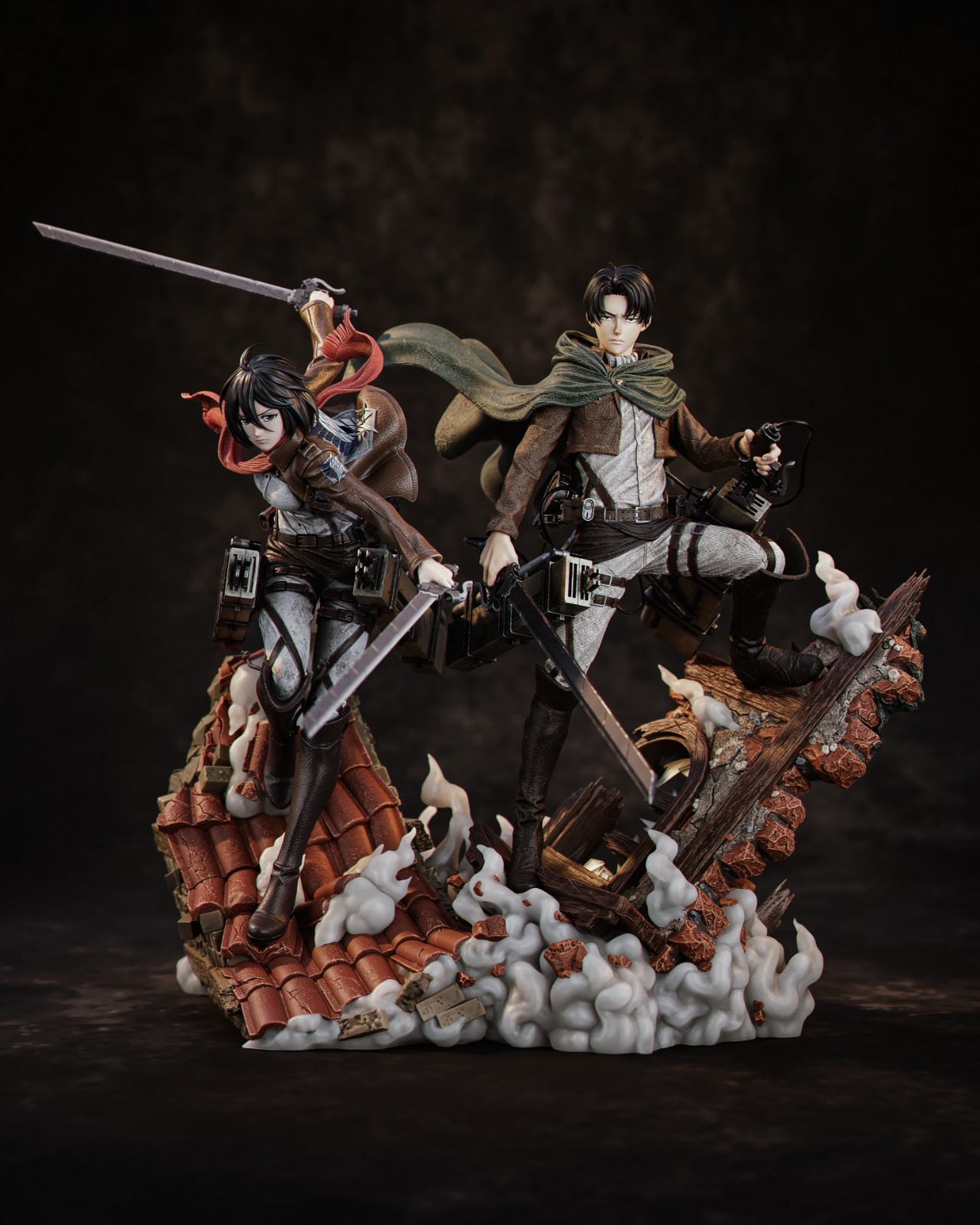 Mikasa & Levi 1/6 or 1/9 Scale Diorama Statue 3D Print Model Kit Unpainted