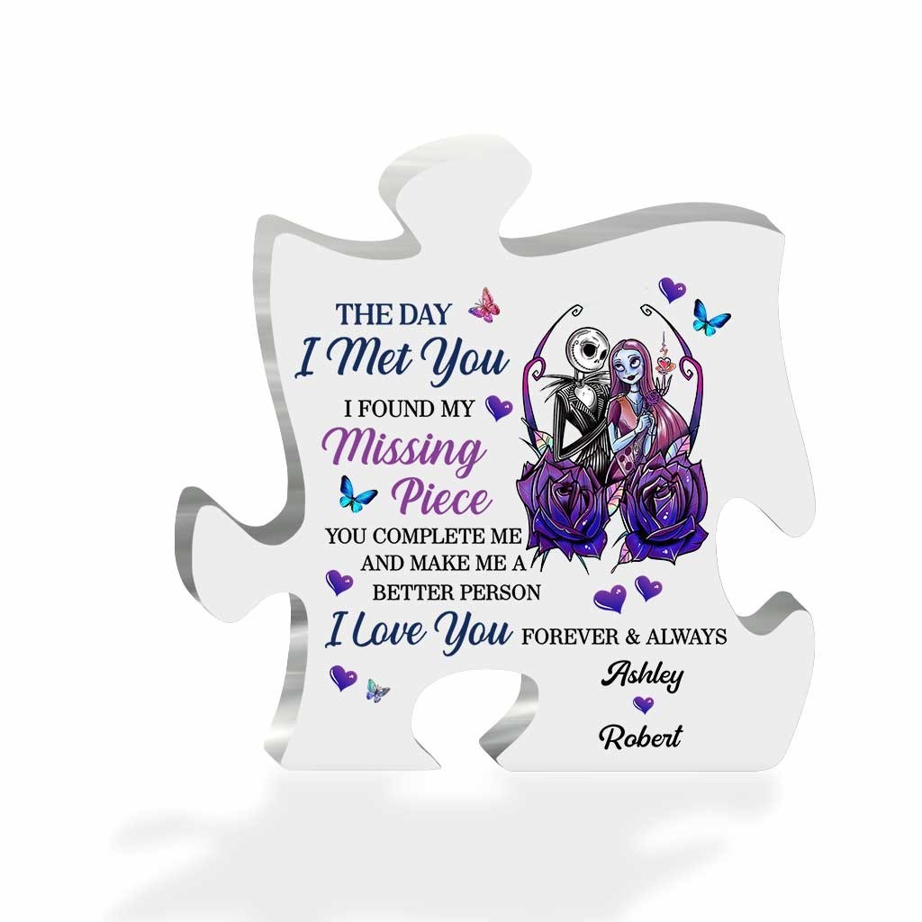 Personalized Jack Sally Nightmares Couple Acrylic Plaque Wooden Block Decor Gift