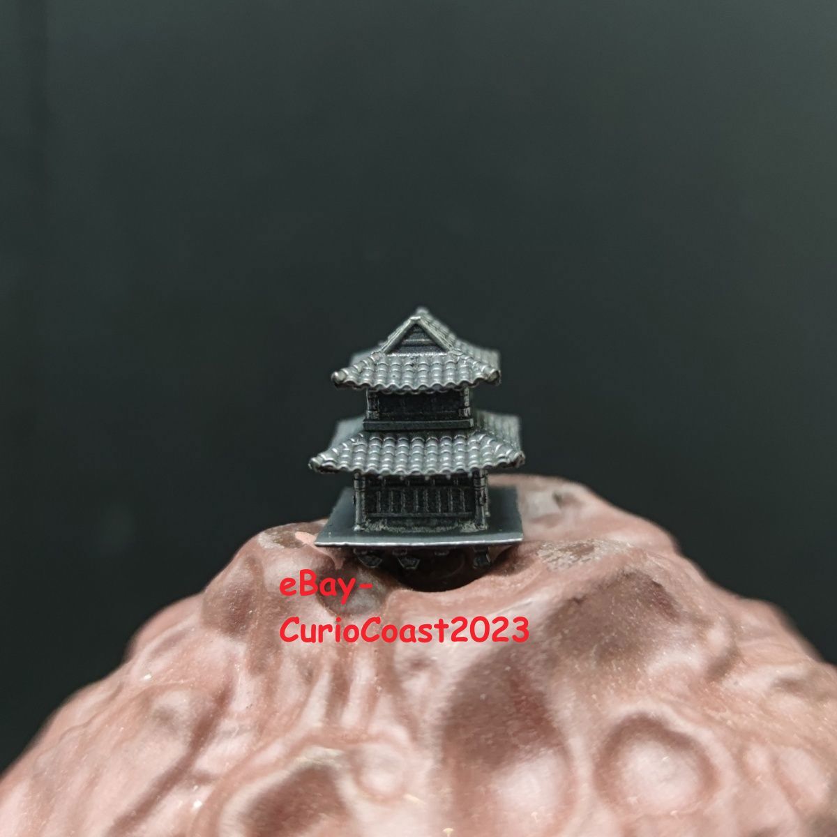 Solid Brass Ancient Building Miniature Ornament for Sandbox Scene Decoration