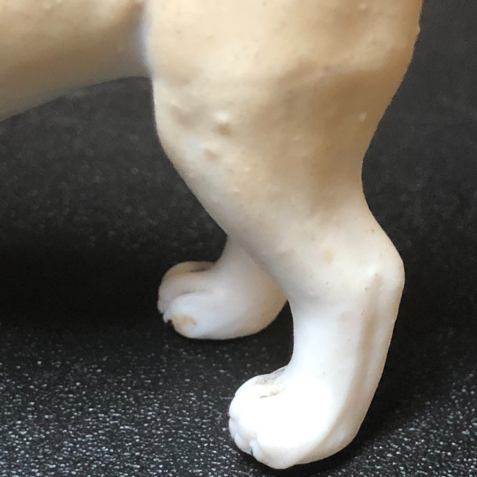 ANTIQUE 1900S PUG DOG Figure Victorian Dollhouse Miniature Bisque Figurine 2.50″