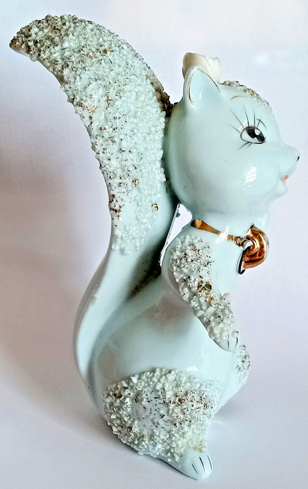 Rare 1950s Anthropomorphic Blue Spaghetti Trim Squirrel Mama Figurine