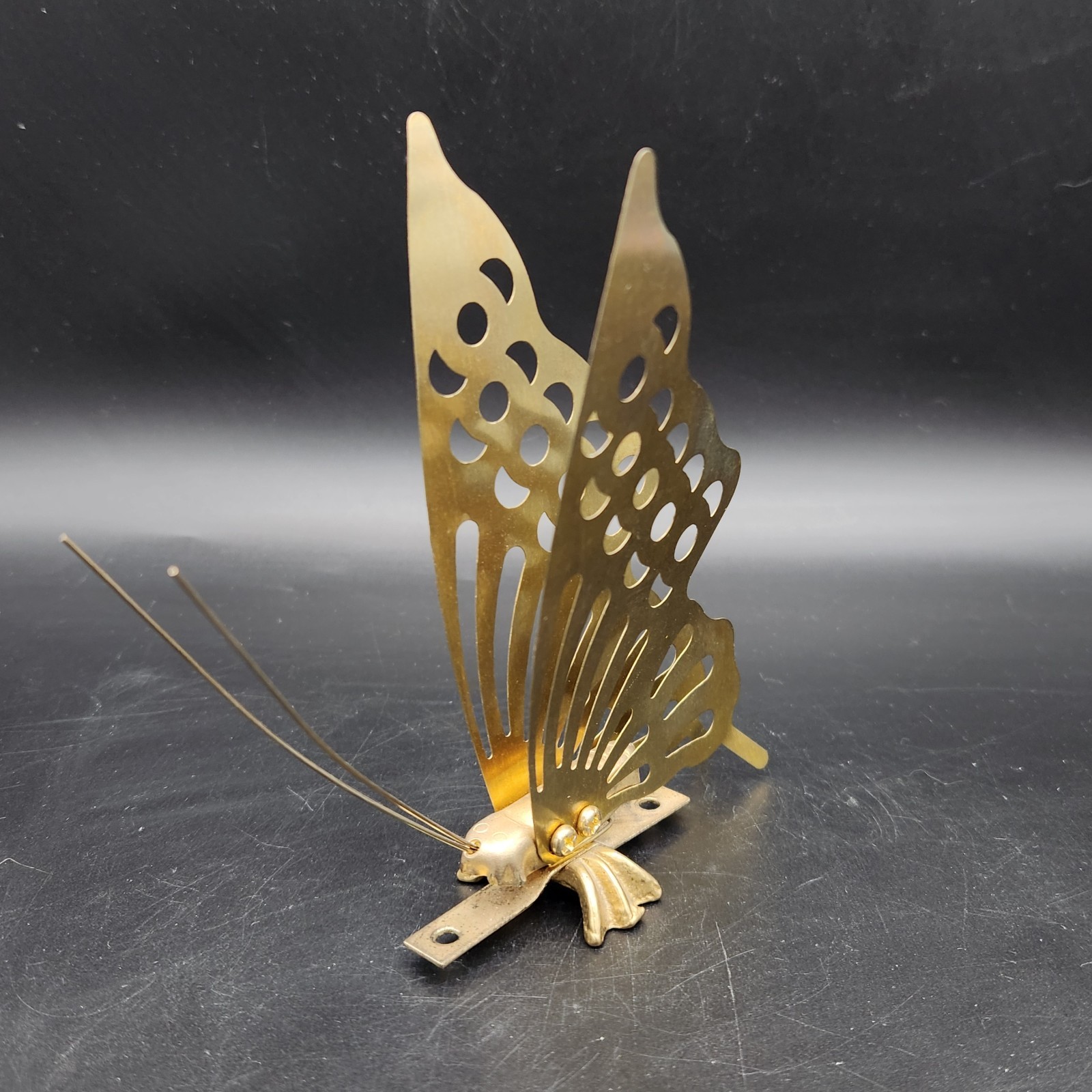 Vintage Ornate Brass Mid Century Free Standing 7.5” Butterfly Sculpture