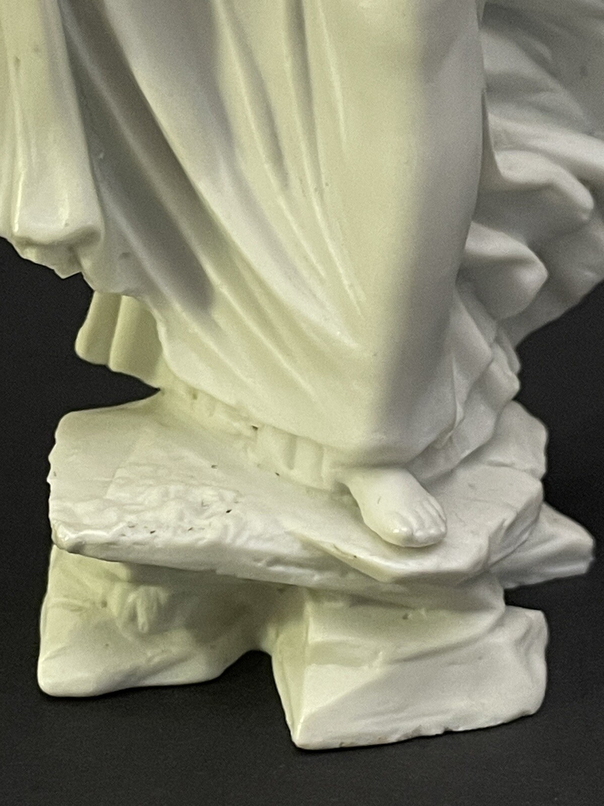 Vintage White Bisque Porcelain Figurine ~ Sheerly Dressed, Strolling Female