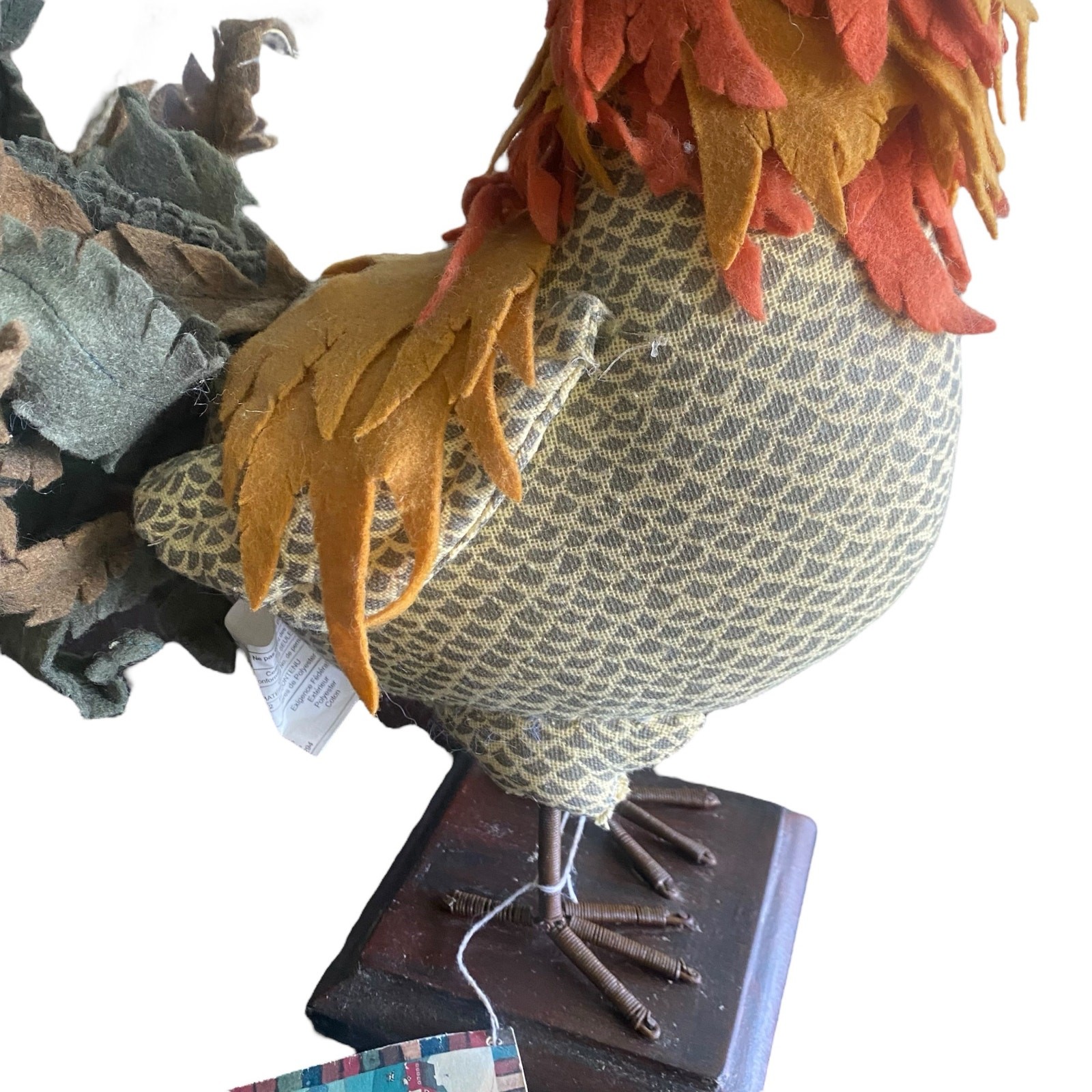 Hallmark Vintage Handmade Craft Rooster Fall Autumn Thanksgiving Colors Country