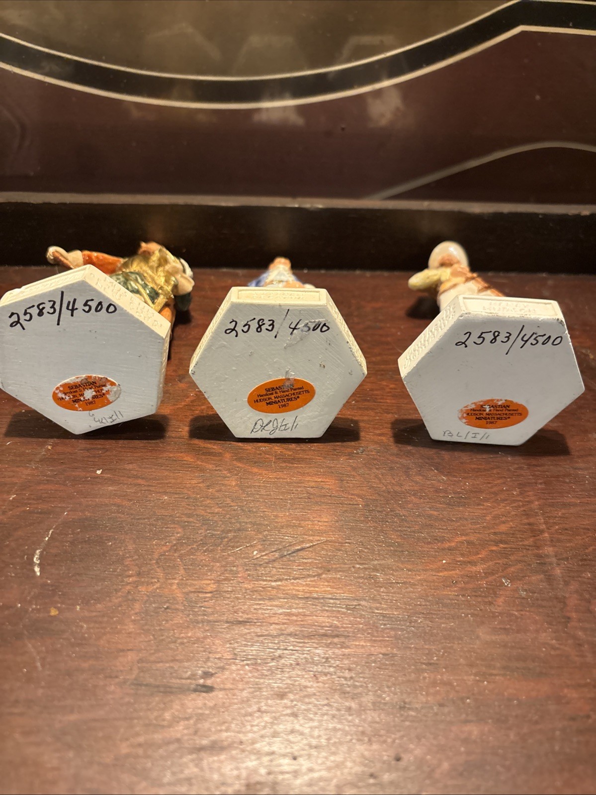 Vtg Sebastian US Miniatures Lot of 3 Ltd Edition figures # Alike 2583 NYC Museum