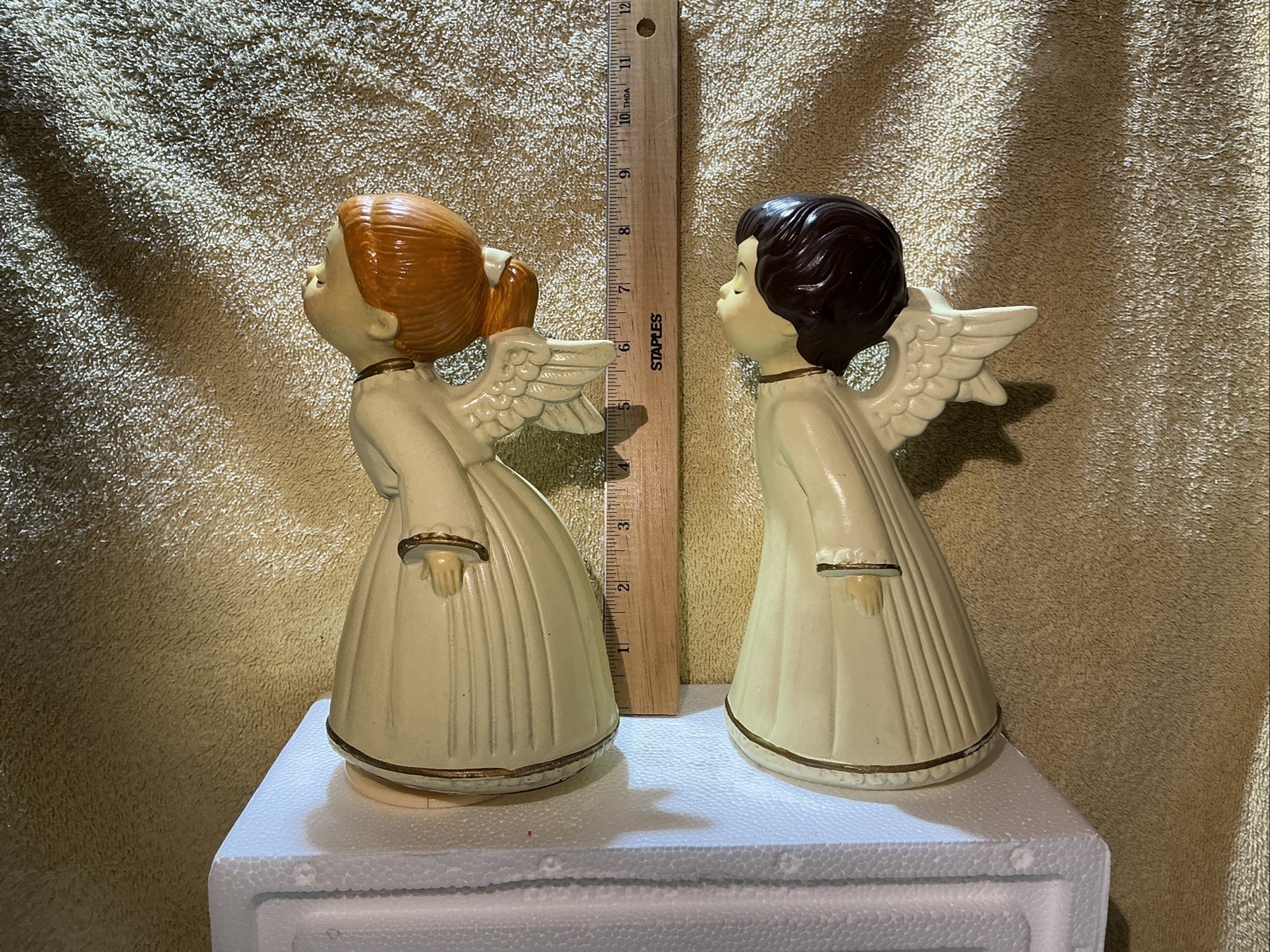 Two Child Angle Figurines Resin Based