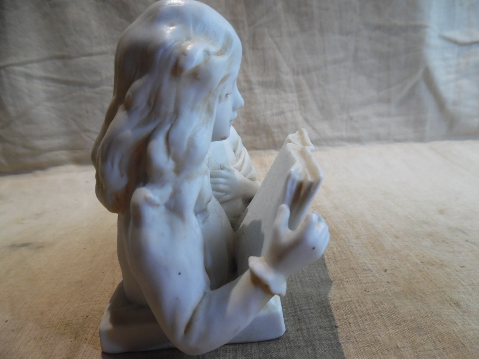 Antique German Parian Porcelain Figurine – Two Girls Reading Fairy Tales