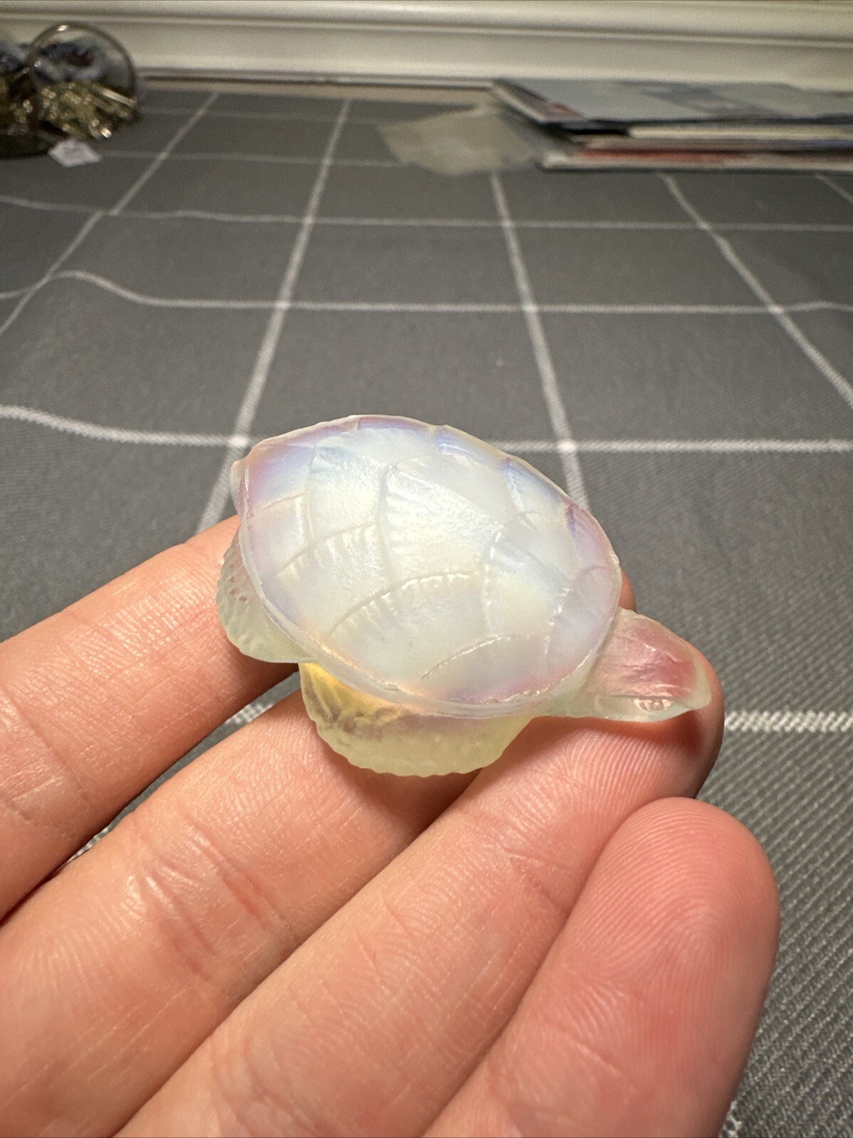 Turtle Sabino artisan opalescent crystal turtle artist signed made in France