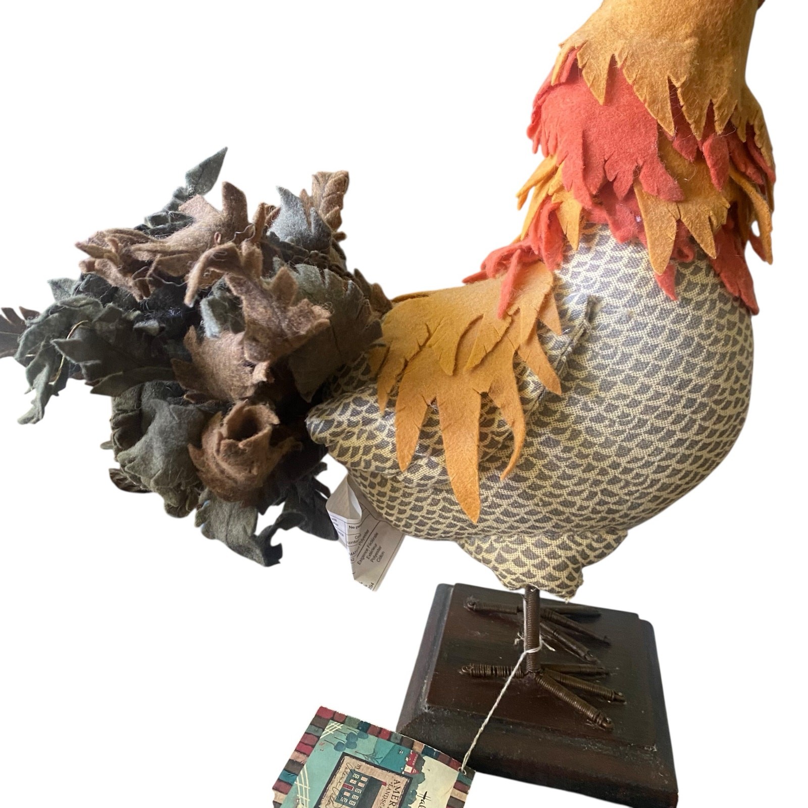 Hallmark Vintage Handmade Craft Rooster Fall Autumn Thanksgiving Colors Country