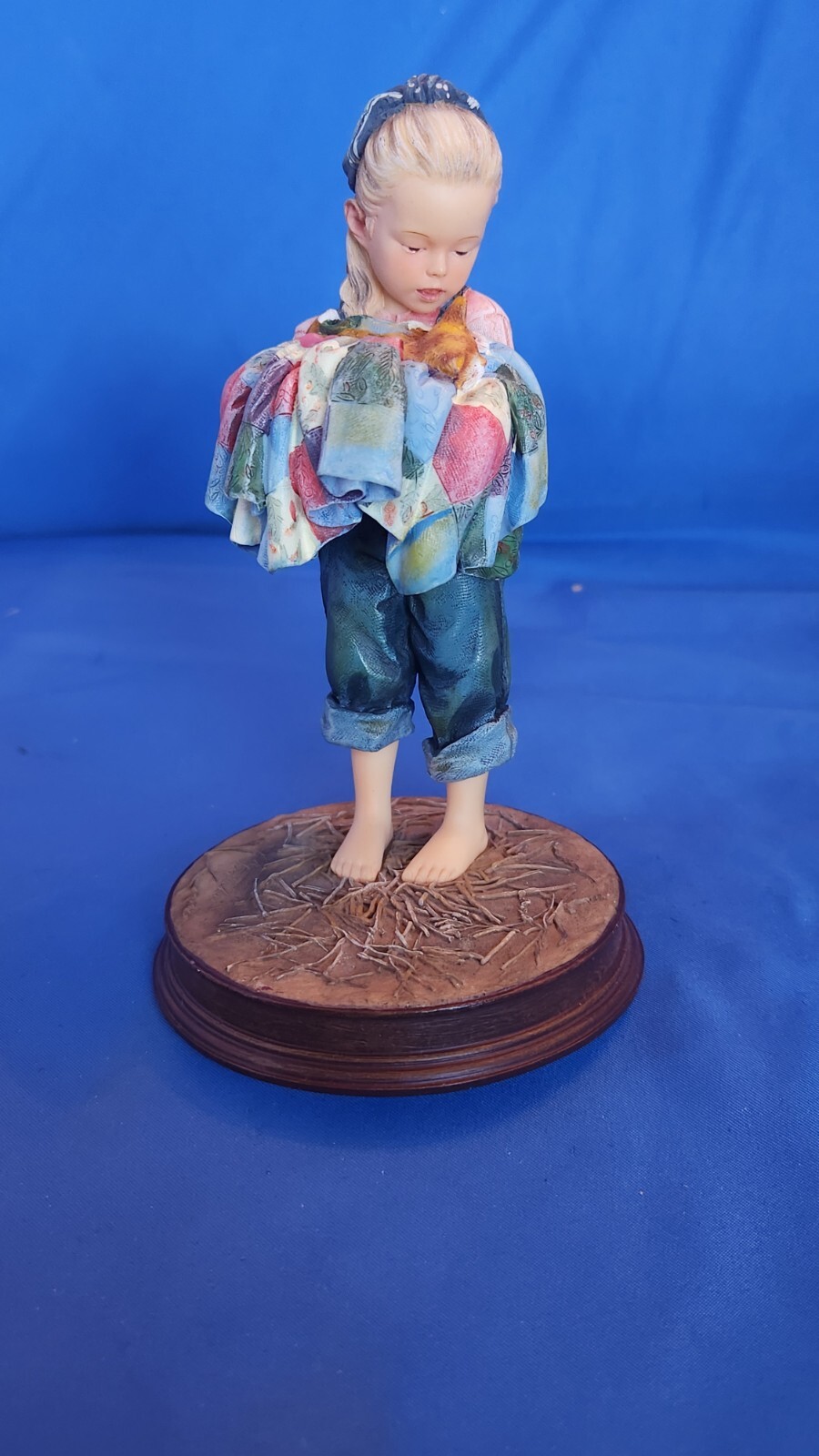 Mama Says…. Guard Your Treasures Figurine Demdaco Girl w/ Kitten 2003