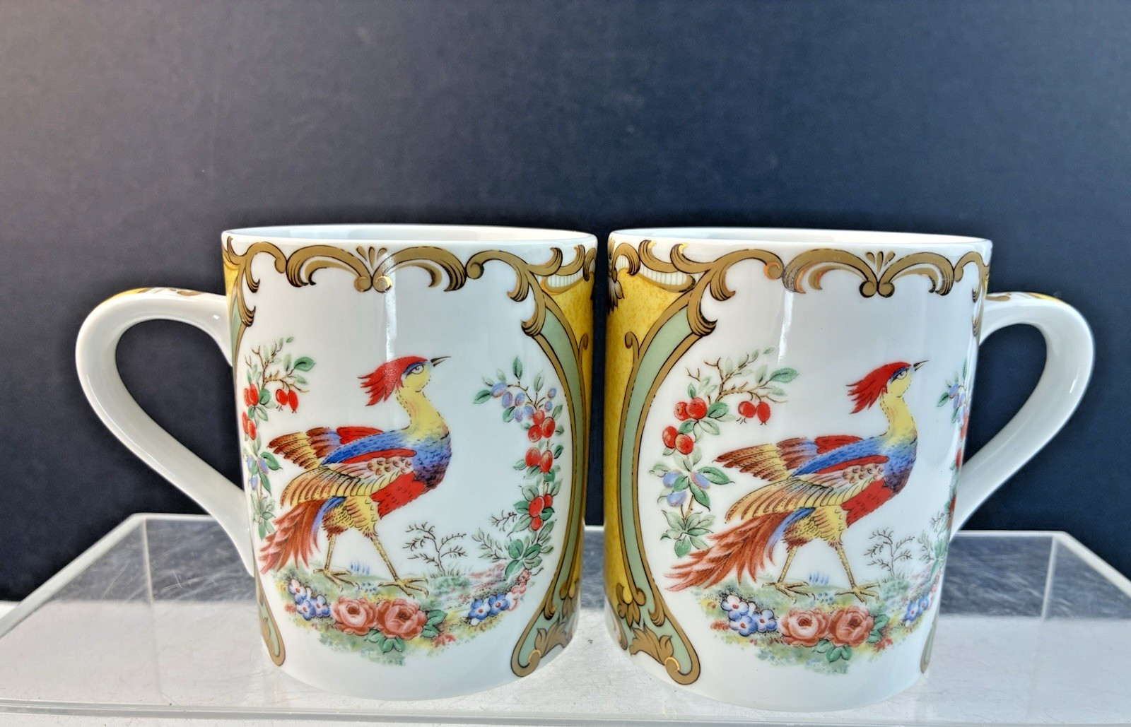 2 Late 20th Century Decorative Ceramic Mugs, Adrea Sadek, Preservation Society