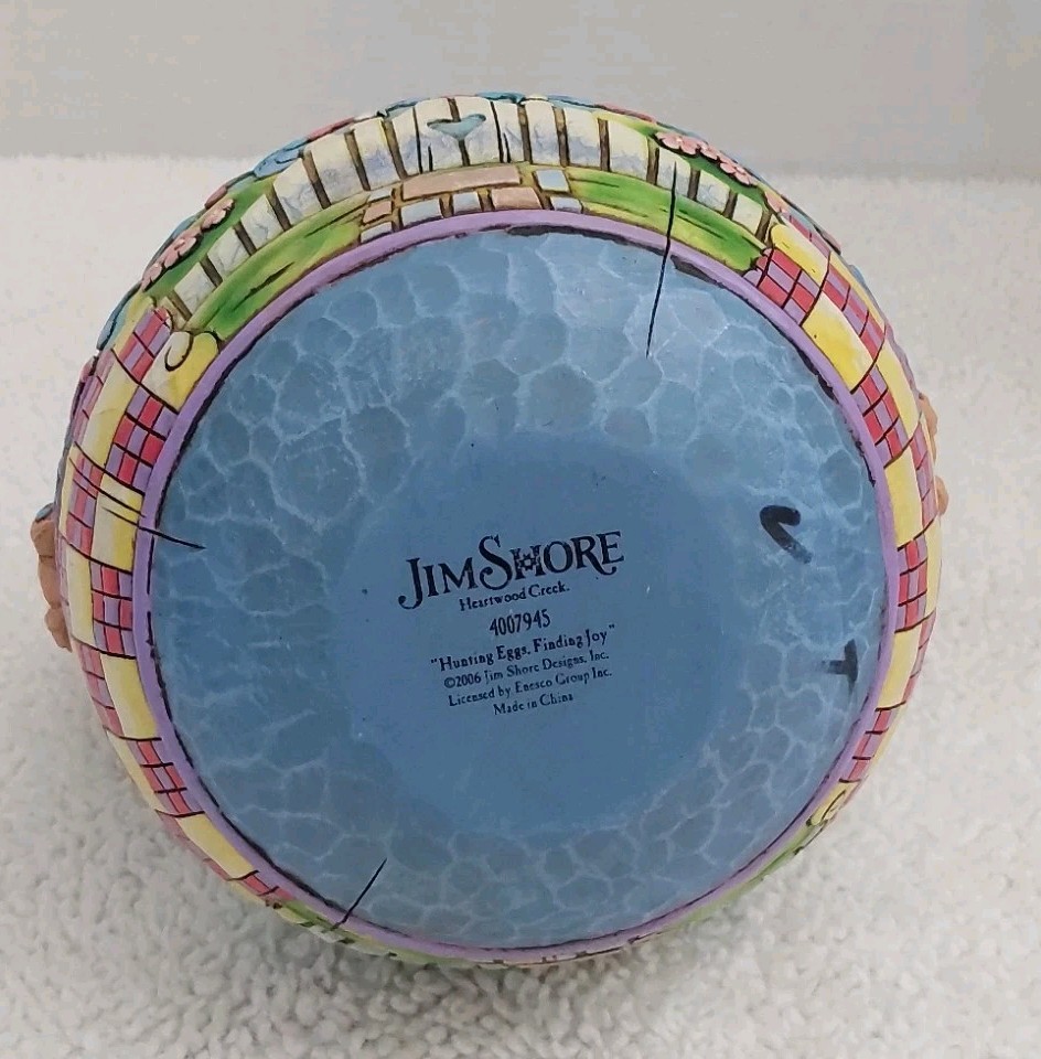 Jim Shore Easter Basket Hunting Eggs Finding Joy Heartwood Creek Enesco Bunnies