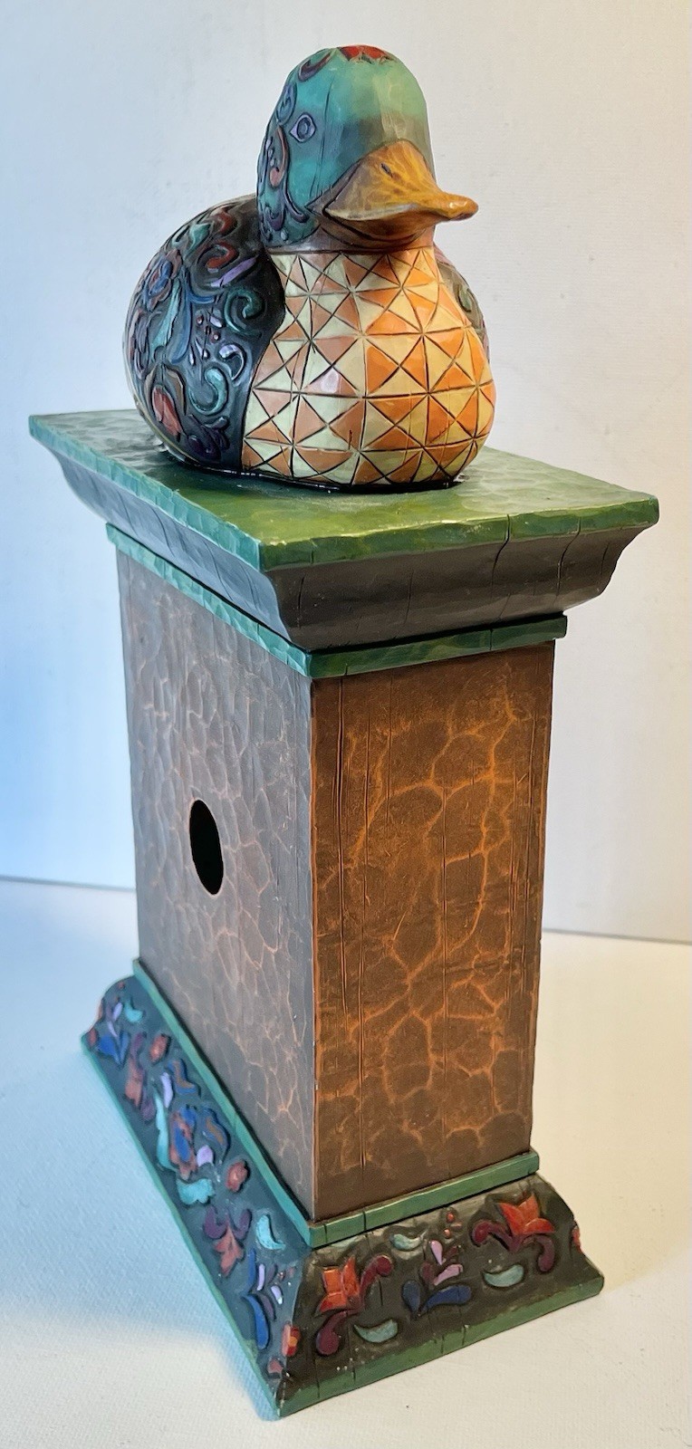 Jim Shore Vintage Heartwood Creek Duck Decoy Mantle Clock Scuffing On Clock