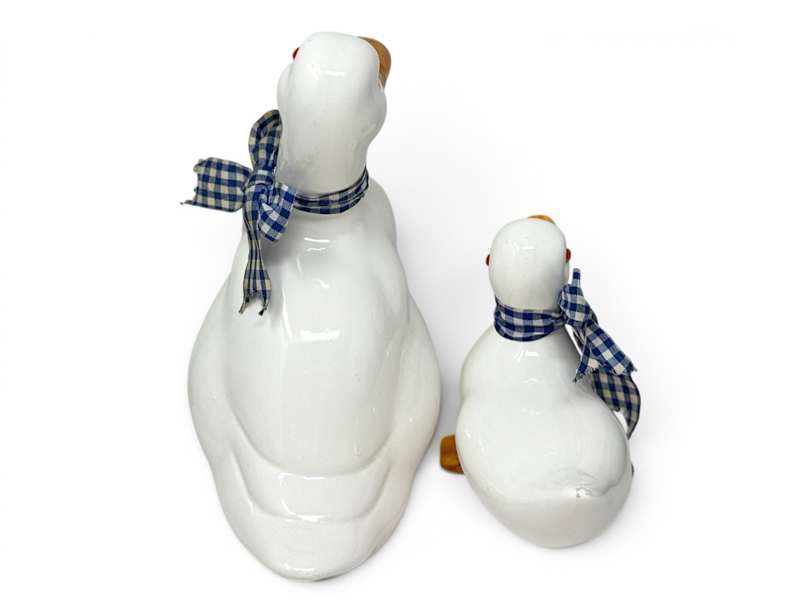 Vintage Ceramic Goose Duck Figurines Set of 2 Country Cottagecore Decor