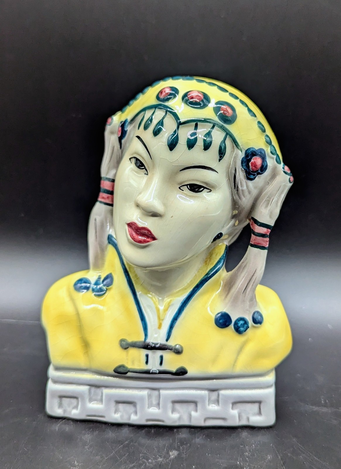 Vintage Goldscheider Mongol Head Asian Woman Princess Figurine Bust 6.5″