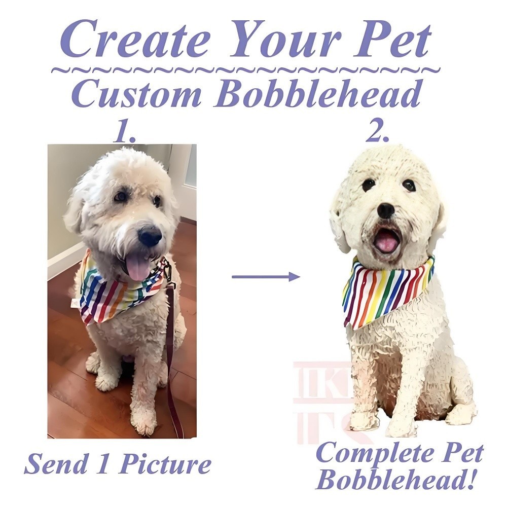 Custom pet bobblehead, dashboard nodding dog, custom dog bobblehead