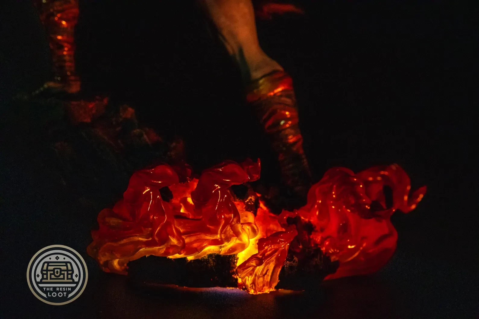 God of War Kratos Hand Painted 3D Printed Statue – LED Lava Base – 9.5 Inch