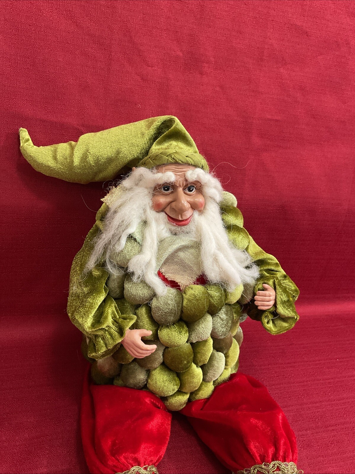 Christmas Santa Grape Elf Shelf Sitting 23” Tall Red Green Rare Limited Edition