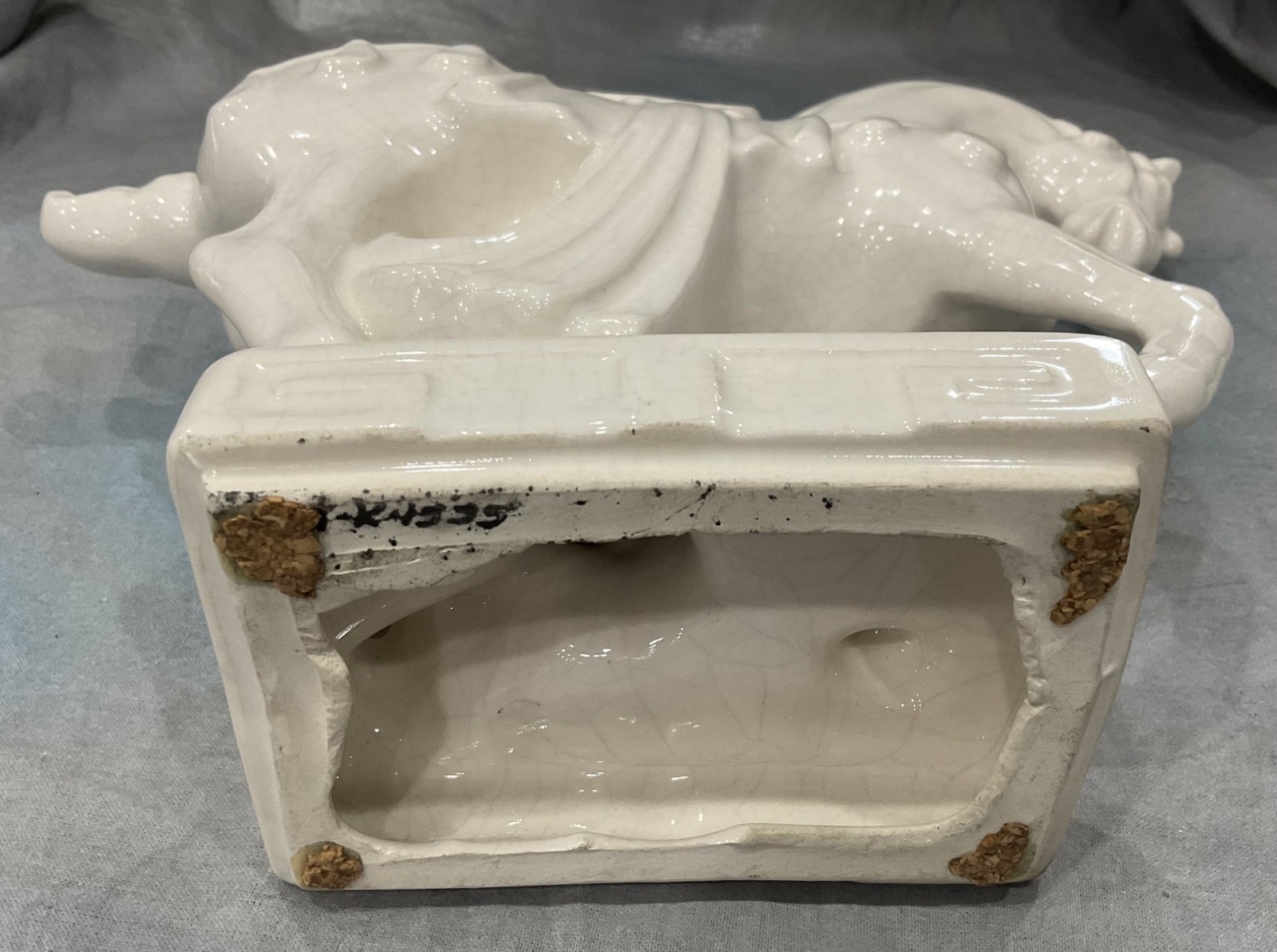 Elegant Mid-Century (1960s) Ceramic Crackle Tang Dynasty War Horse ~ Excellent