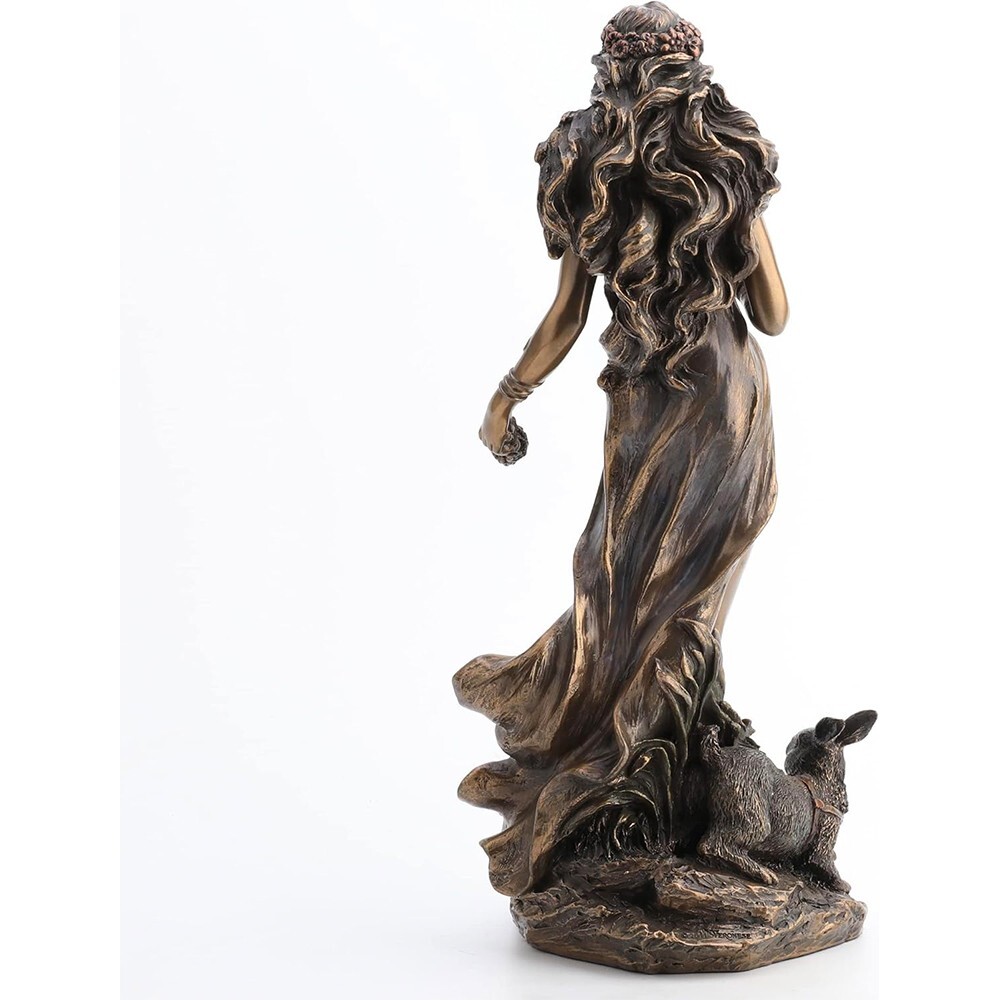 Ostara Goddess of Easter Bronze Statue Resin Germanic Figure Crafts Gift 10.3 In