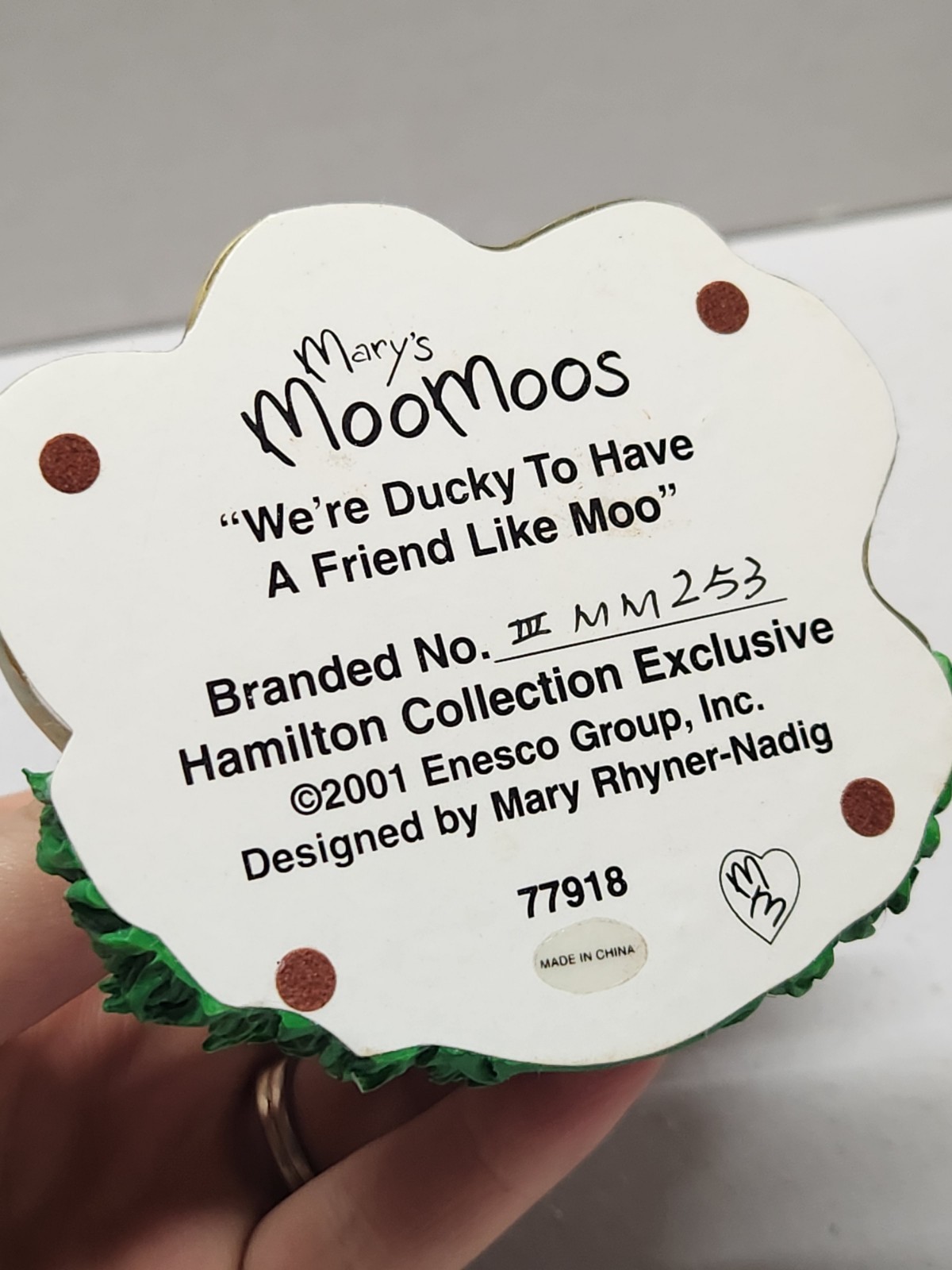 Mary’s Moo Moos Hamilton Collection We’re Ducky To Have A Friend Like Moo Rare
