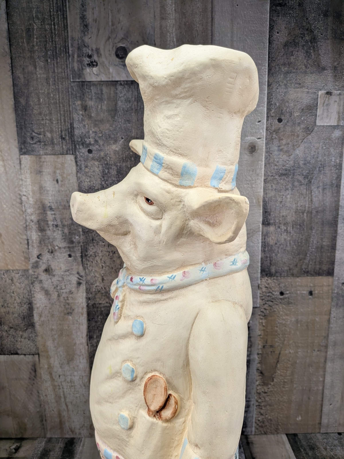 French Chef Pig Statue Menu Board Chalkboard Kitchen Cafe Decor Large 26″