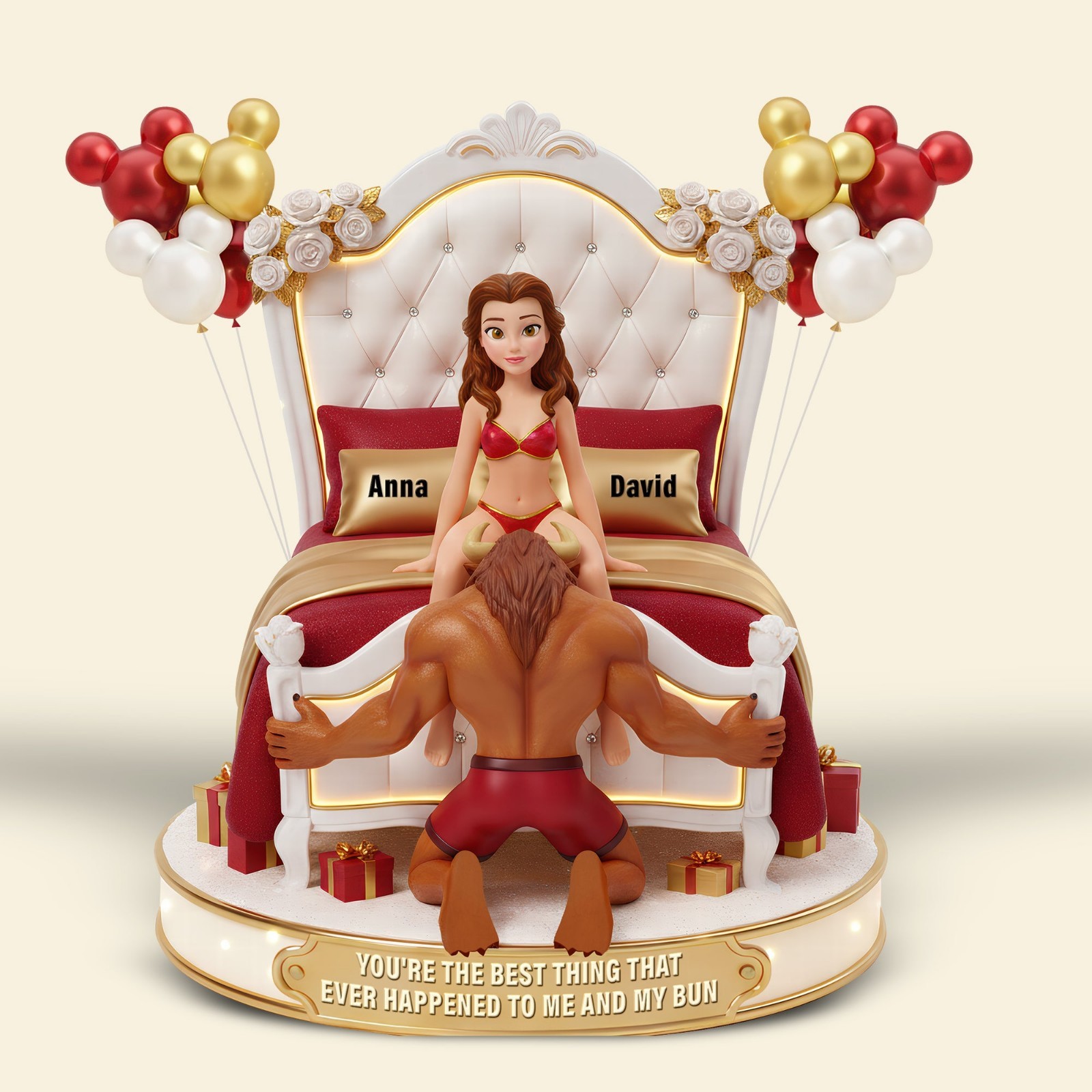 Personalized Belle Beauty And The Beast Acrylic Plaque Wooden Block Desk Decor