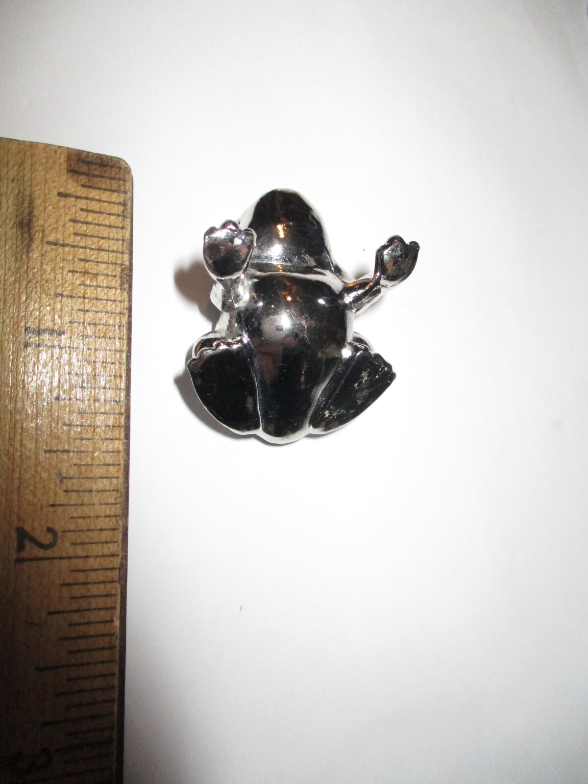 Frog Miniature Silver Tone Figurine Valentines Gift Lucky In Love Message