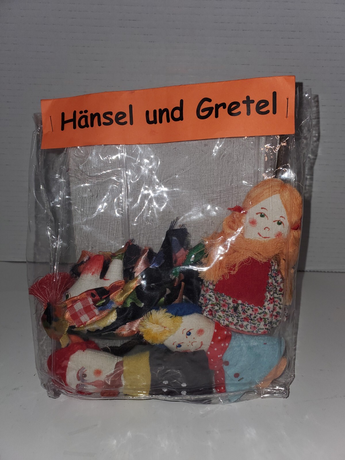 Handmade Czech Czechia Folk art finger puppet Hansel & Gretel Handpainted Fable
