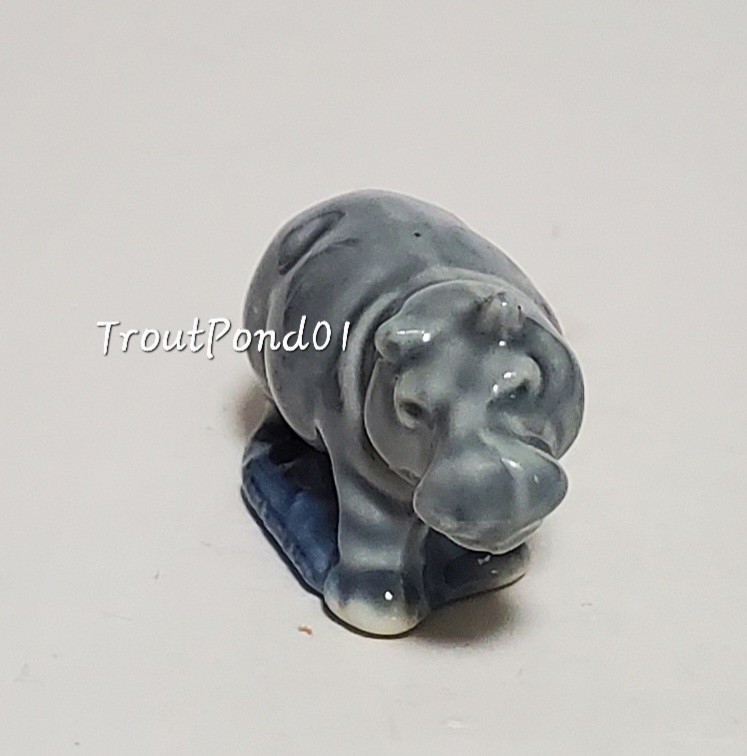 Wade Whimsies Hippo Color Variations Set 1 Set A 1998 Gray Blue and 1960’s Honey