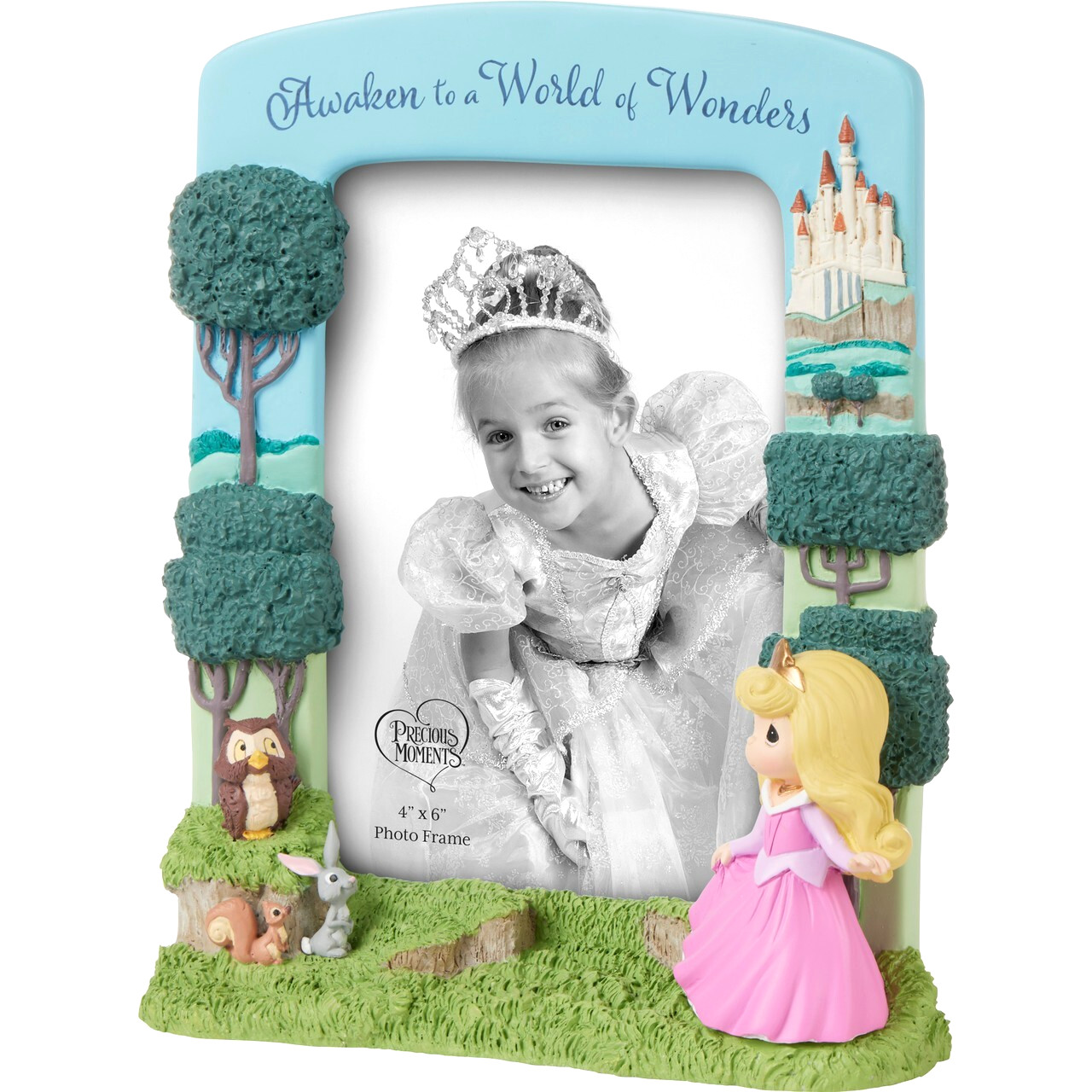 ❦ New PRECIOUS MOMENTS Photo Frame PRINCESS AURORA Sleeping Beauty 4×6 Picture