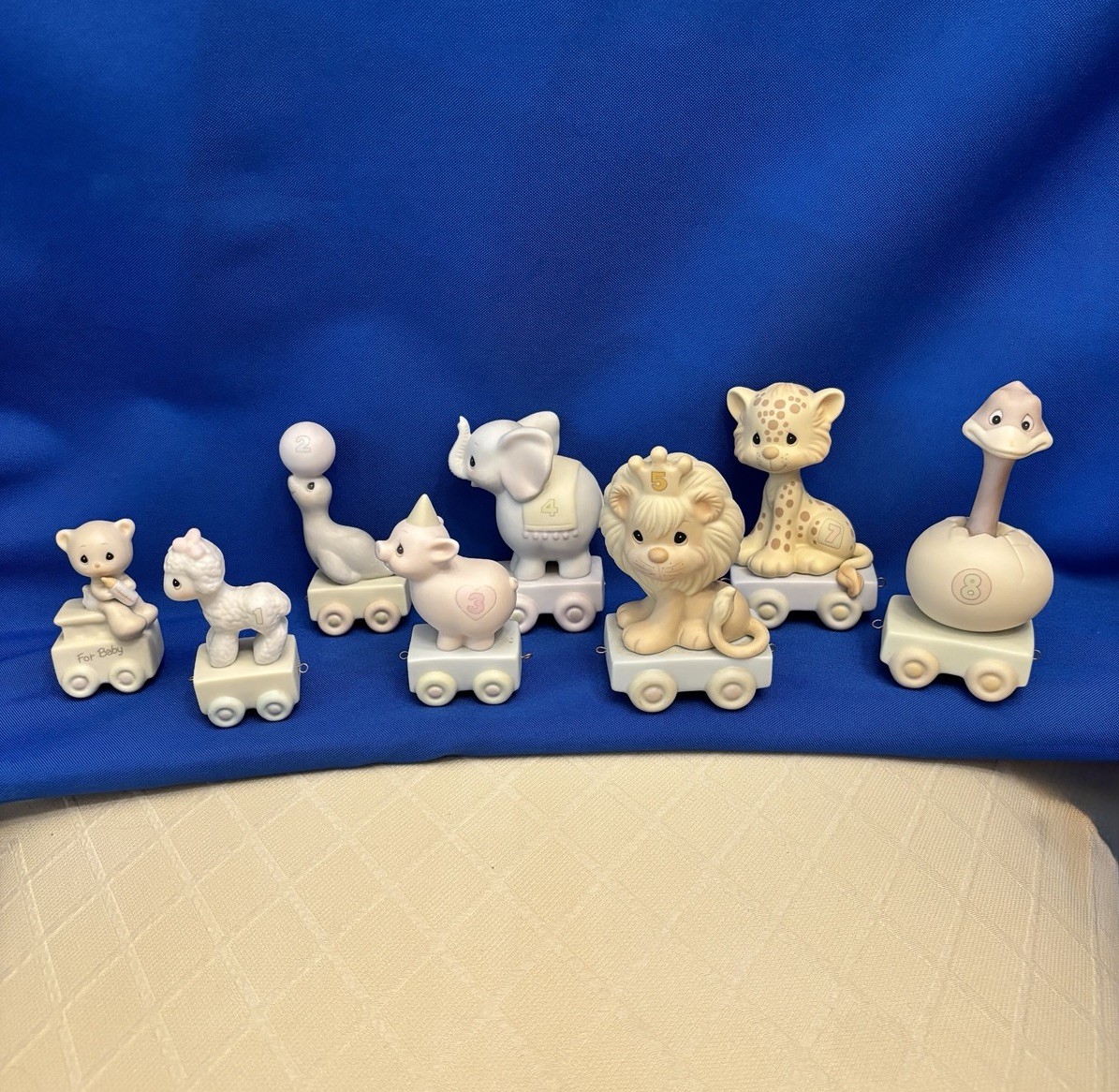Precious Moments Birthday Train Circus Animal Figurine Lot Baby Ages 1-5, 7 & 8