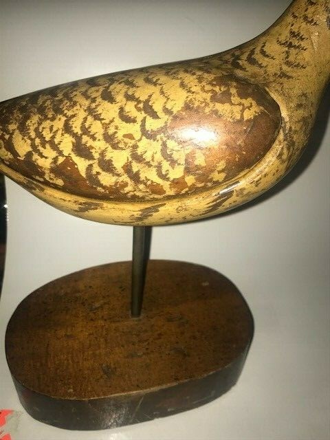 Vtg Carved Wooden Shorebird Sandpiper Bird Decoy Sculpture Hatch Ltd Placida FL