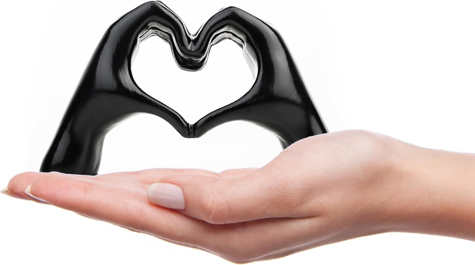 Heart Hands Sculpture Decor, Resin Love Figurine, Modern Home Office Display
