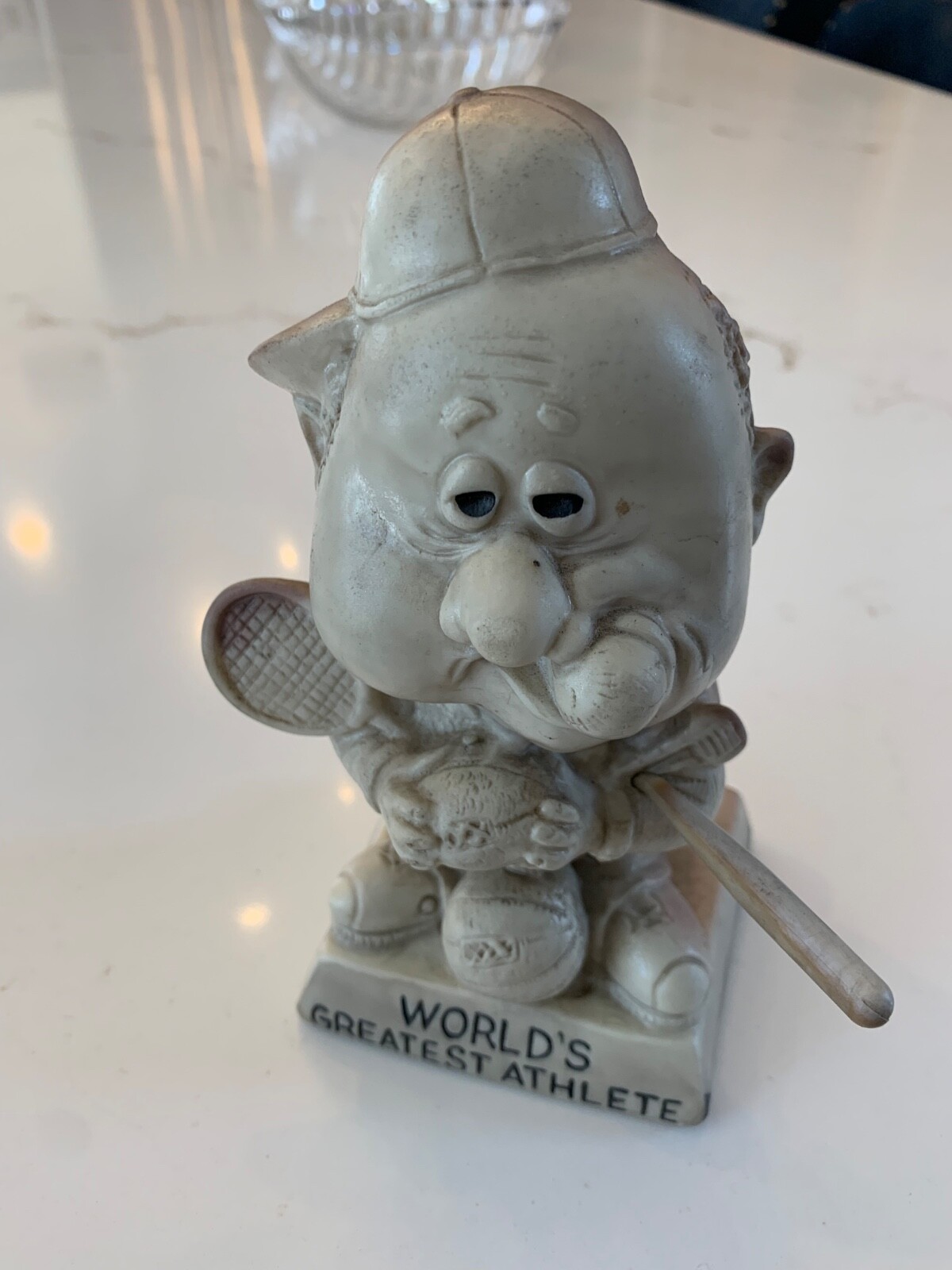 World’s Greatest Athlete Trophy Award Figurine Vintage Russ Berrie 1971 USA Made