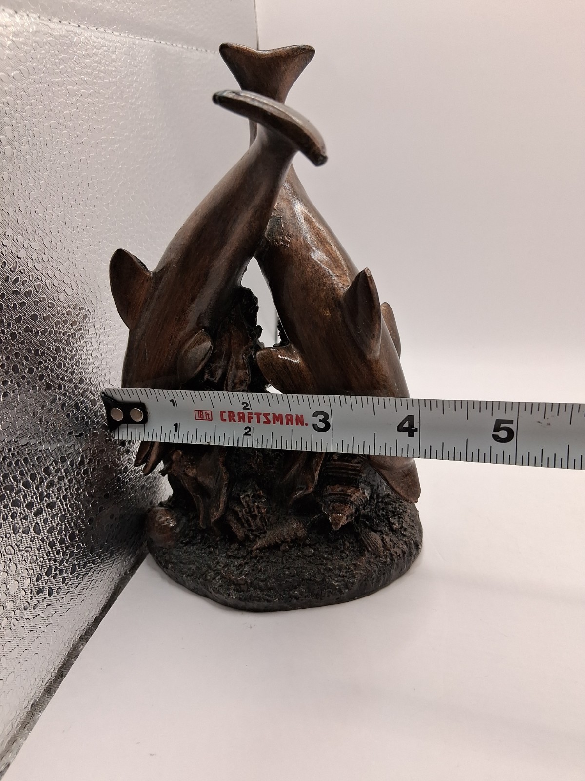 Ebros Gift Nautical 2 Dolphins Resin Sculpture W Electrolated Bronze Finish