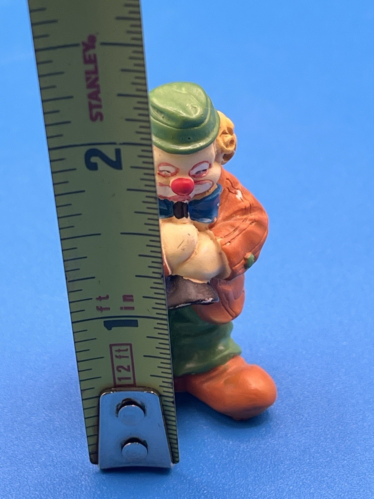 Hand Painted Resin Clown Figurine Circus Theme Multicolor Small 2.25 in Tall