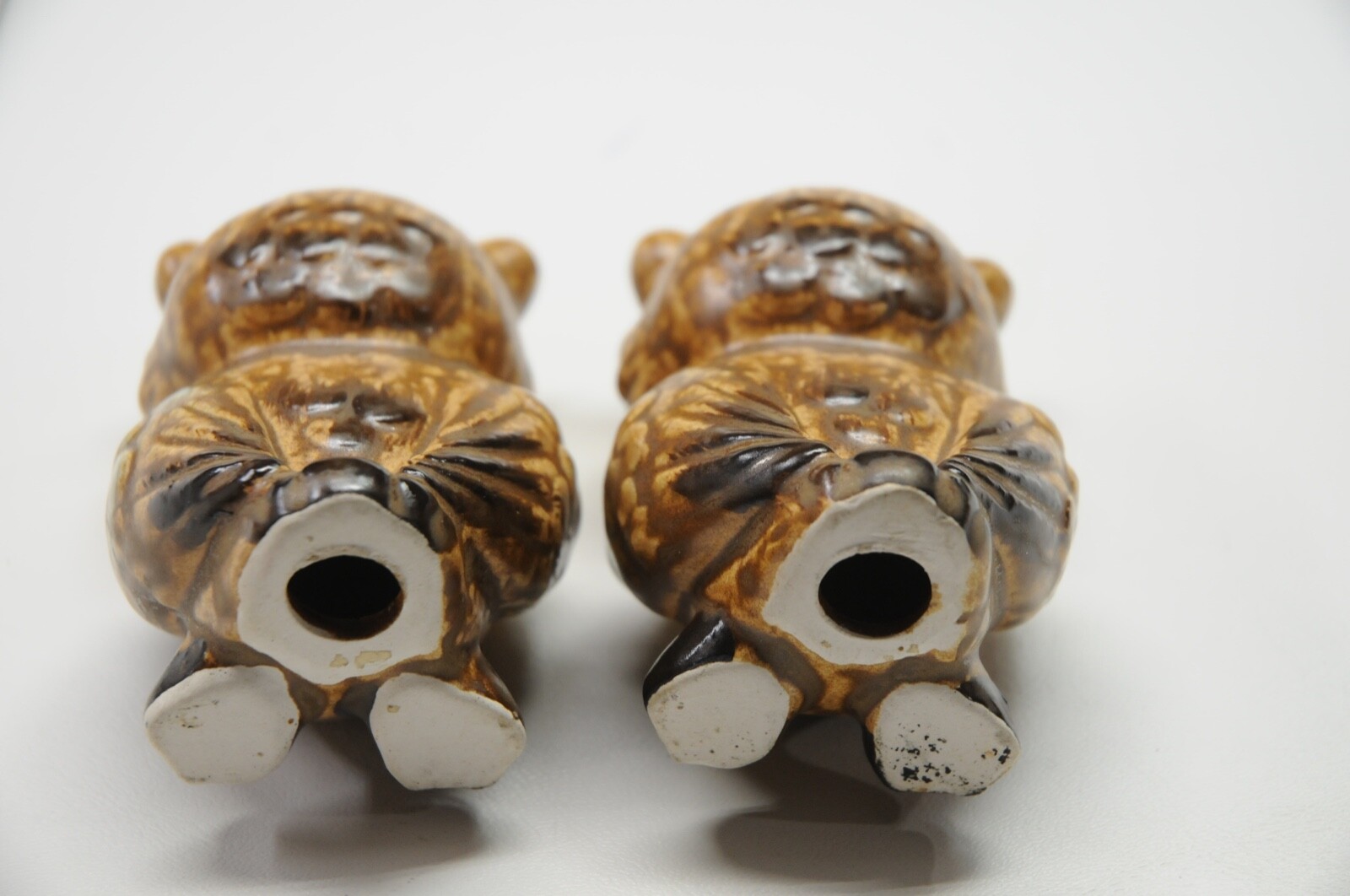 Plaster Owl Figurines 3 1/2 inch Height 2E