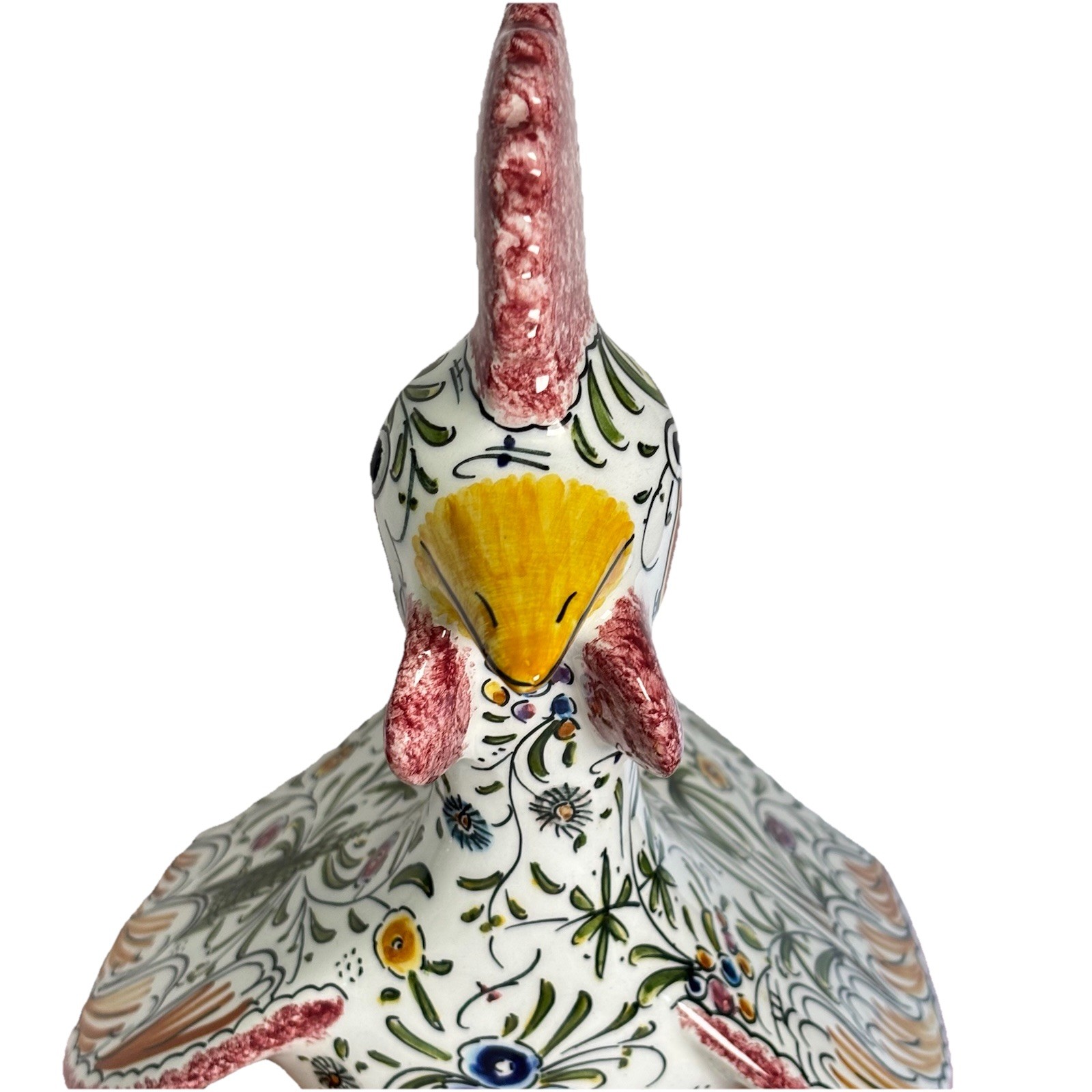 Portuguese Barcelos Lucky Rooster Hand Painted Folk Art 12” Signed
