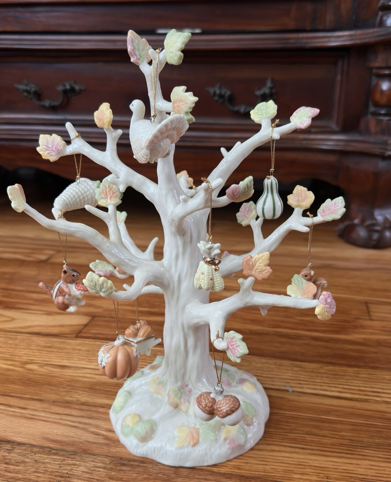 Lenox Autumn Delights Tree & 10 Fall Ornaments — Collectible – No Box