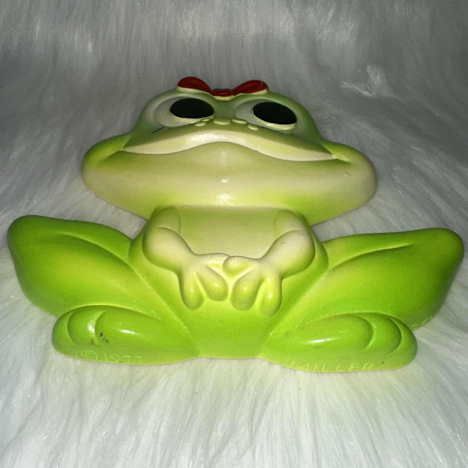 Vintage Pair Miller Studio Chalkware Mr. Mrs. Frog Wall Plaque Set Retro 1970s