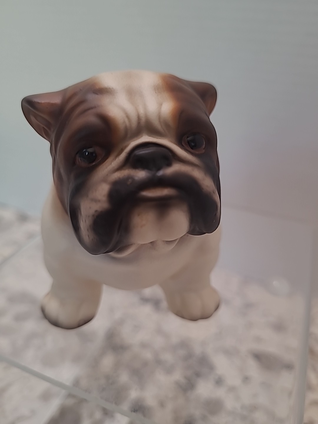 Ceramic Bull Dog Figurine 2.5 in Tall Japan