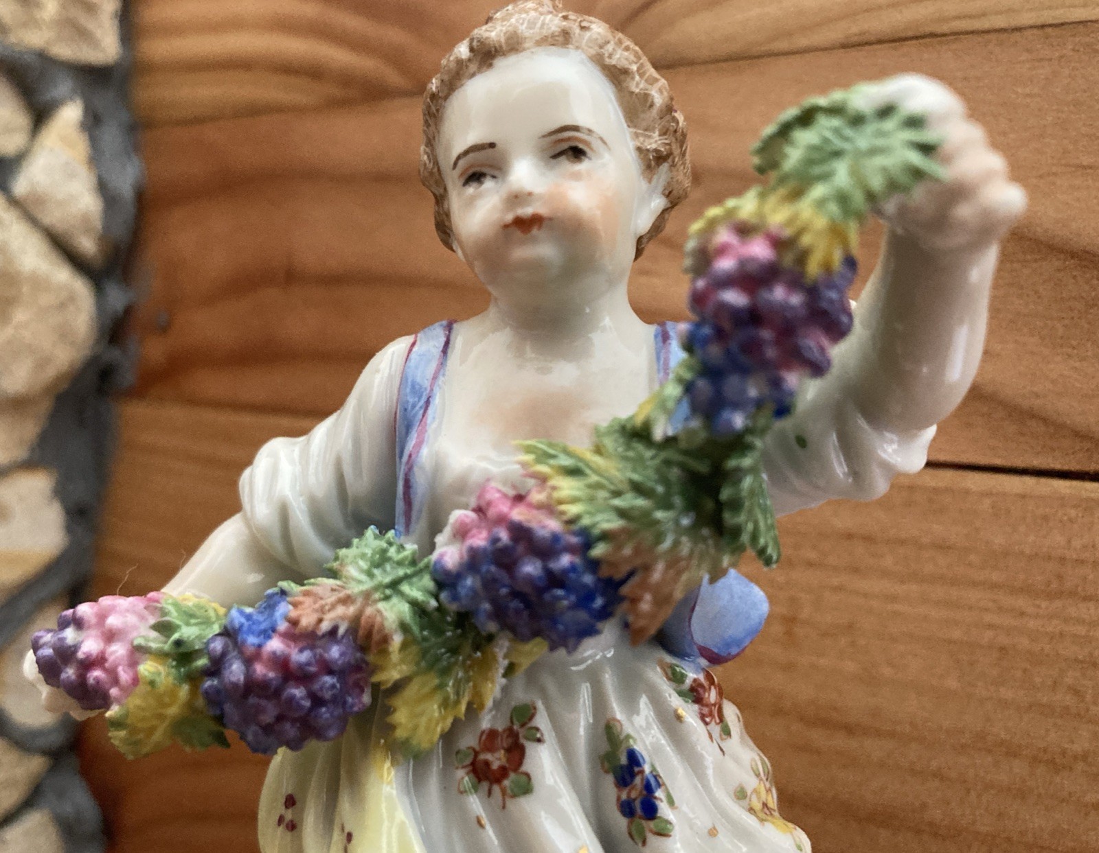 2 Antique Karl Thieme Porcelain Grape Seller Figurines MINT CONDITION!